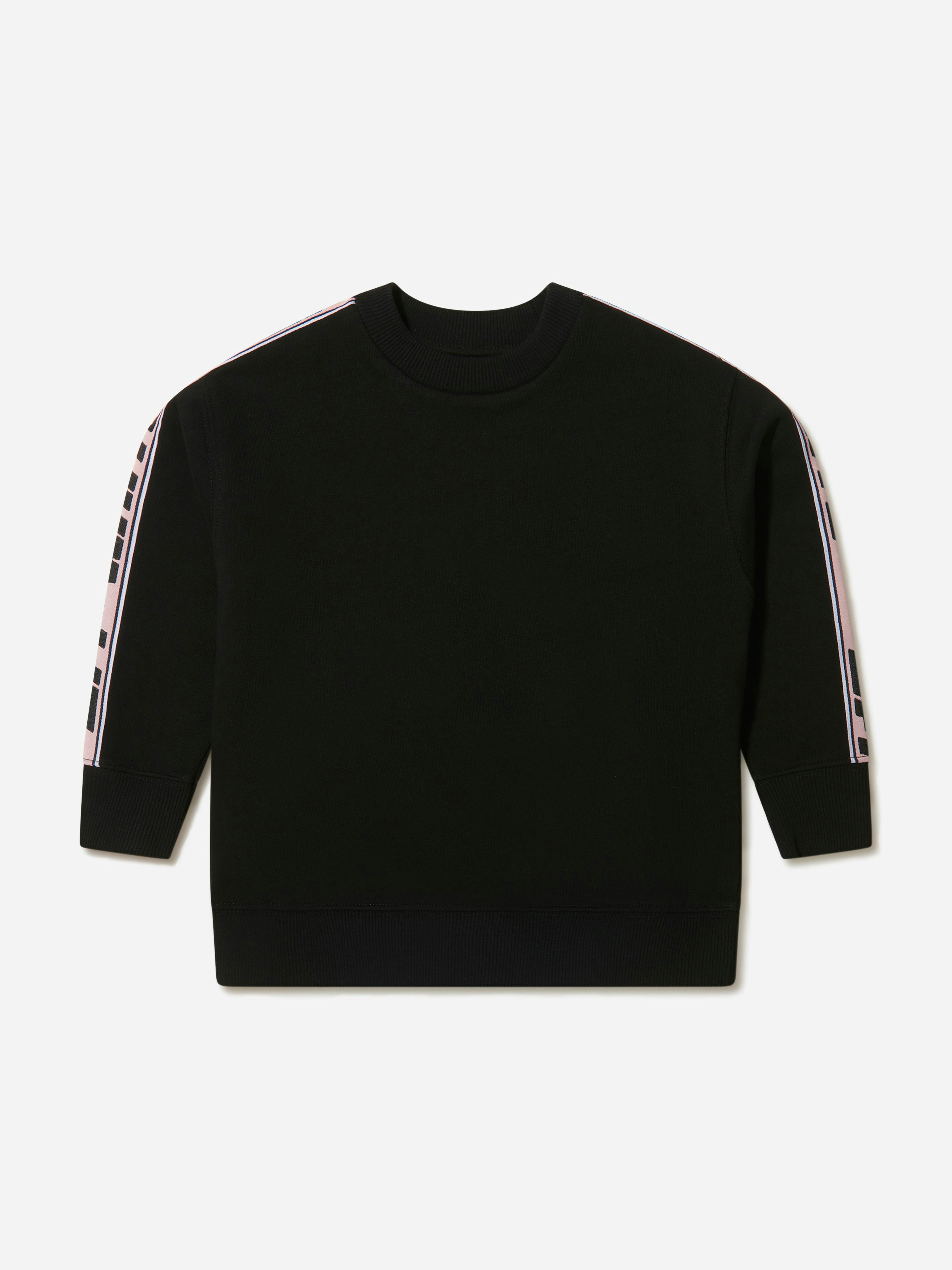 Off-White Girls White/Black Off- Cotton Crew Neck Logo Band Sweatshirt - 8 Yrs