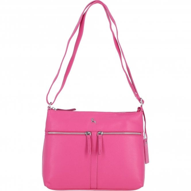 Ashwood Women's Pink Sleek Luxe Real Leather Shoulder Bag: Mourne - Hot - Leather