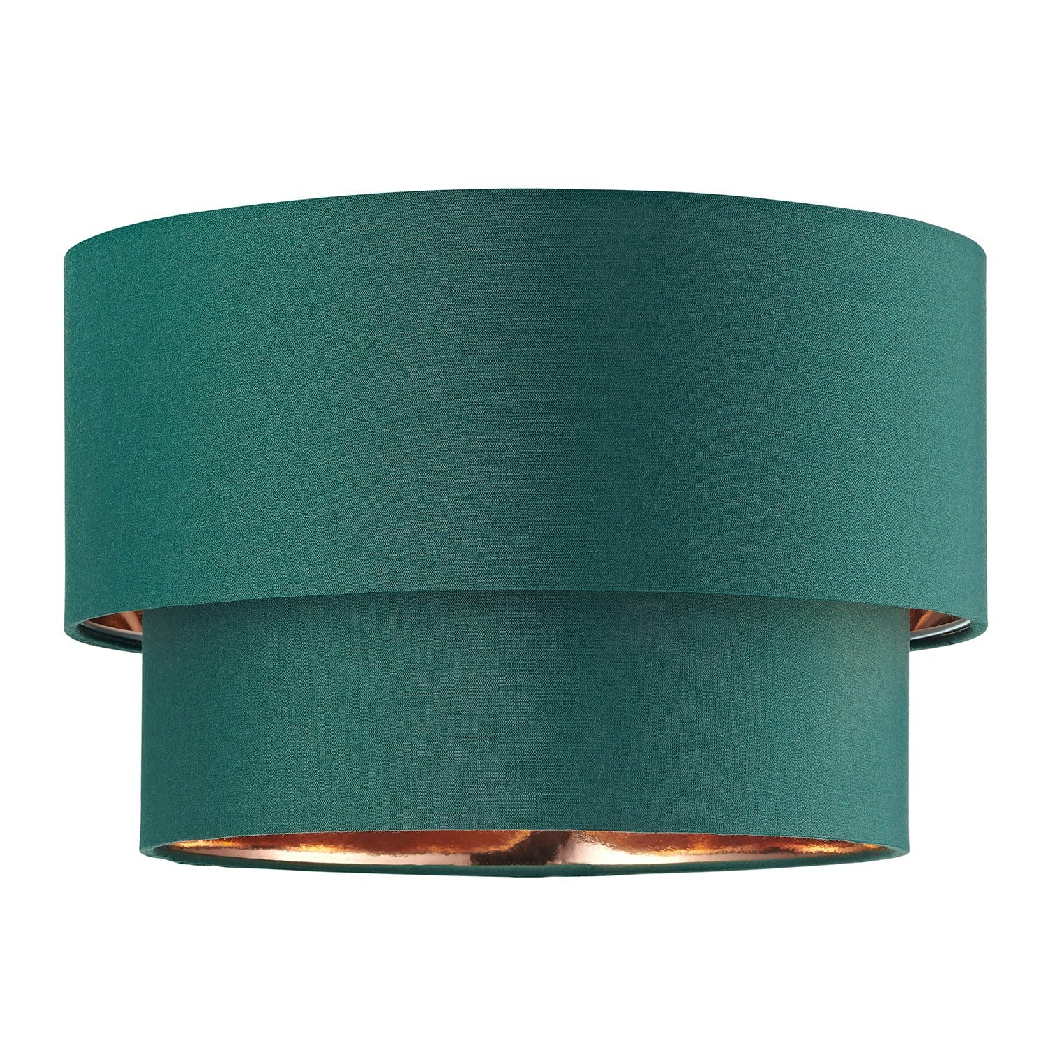 Rackhams Green Modern Forest Cotton Double Tier Ceiling Shade With Shiny Copper Inner