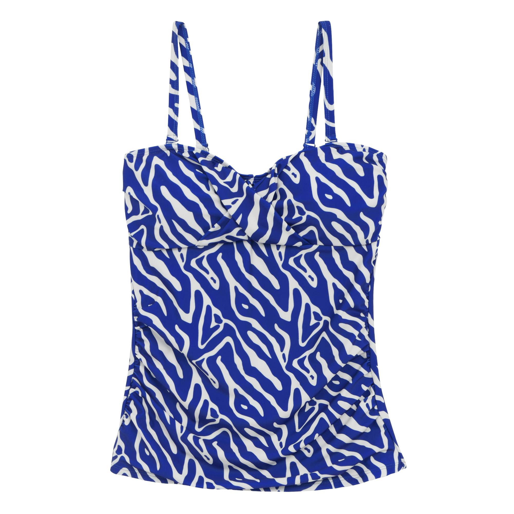 Regatta Women's Blue Aceana Iii Abstract Tankini Top - Brightest - 10 Uk - Brightest - 85% Recycled Polyester/15% Elastane