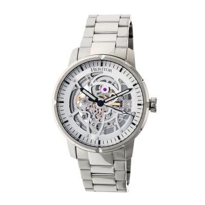 Heritor Automatic Men's Silver/White Ryder Skeleton Watch