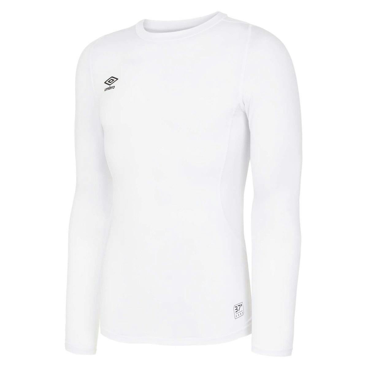 Umbro White Childrens/Kids Core Long-Sleeved Base Layer Top - 13 Years - 97% Polyester/3% Elastane