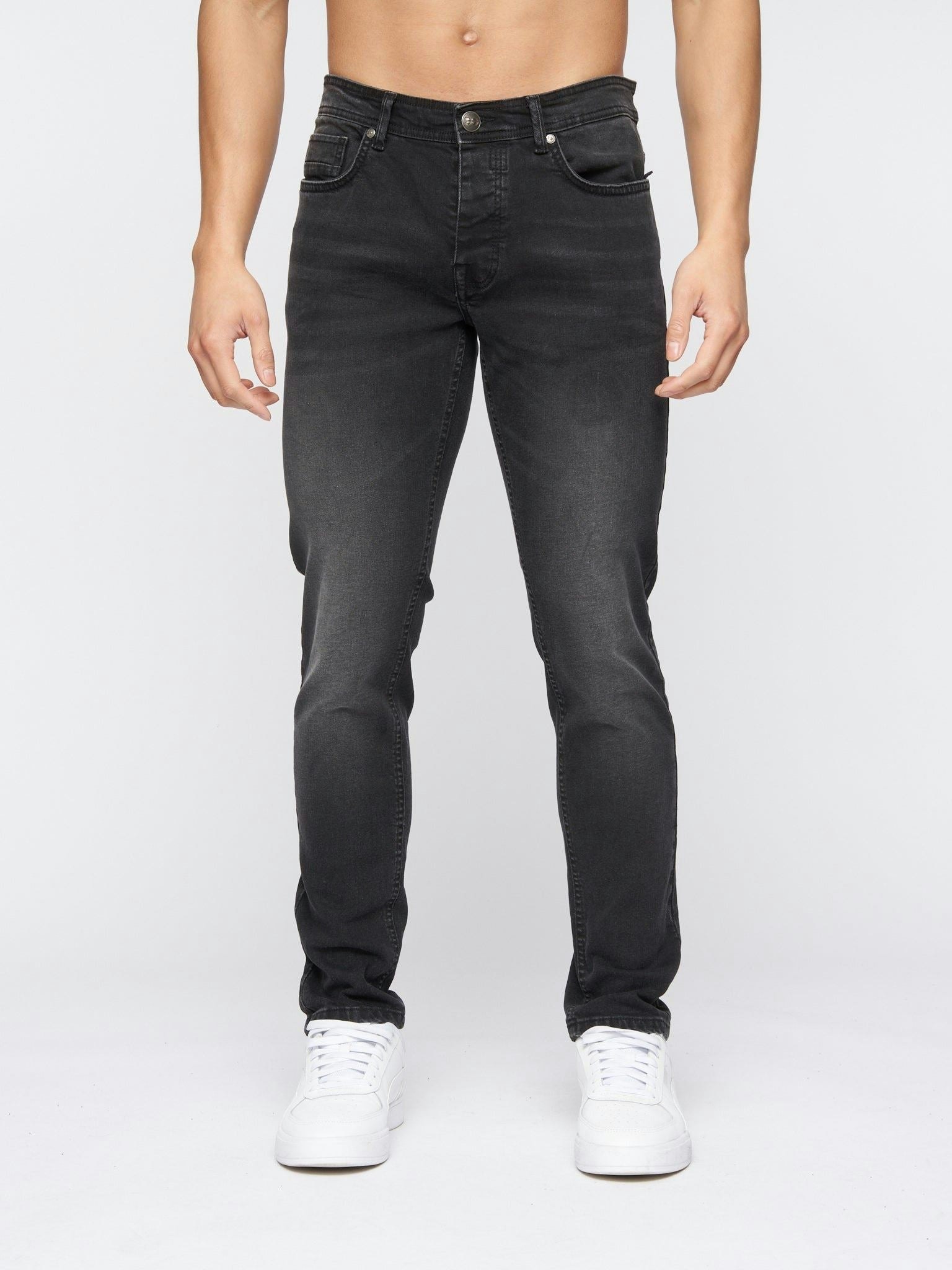 Crosshatch Men's Black Buraca Slim Fit Denim Jeans Wash - W32 L32