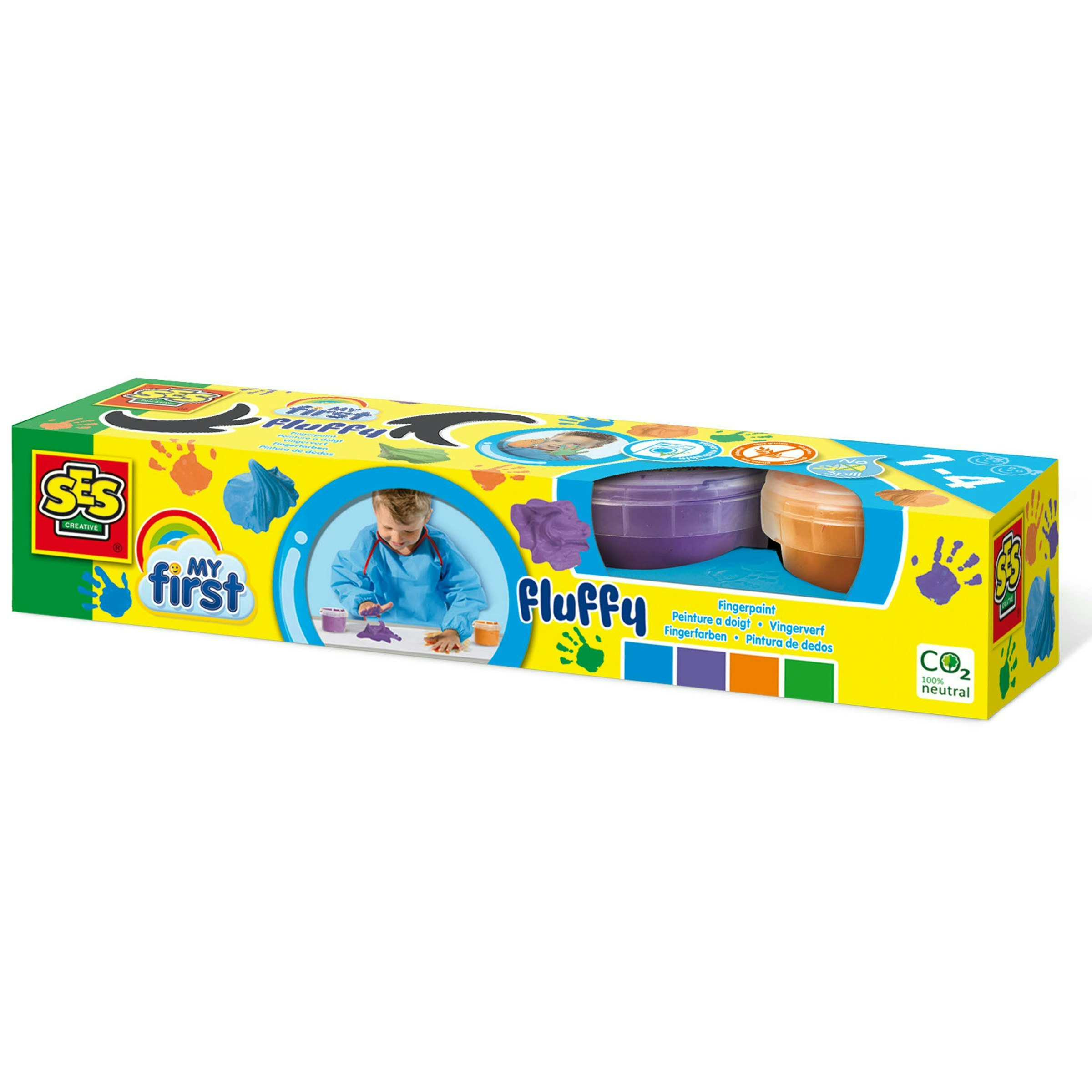 Ses Creative Purple/Blue/Orange My First - Fluffy Fingerpaint 4X120ml