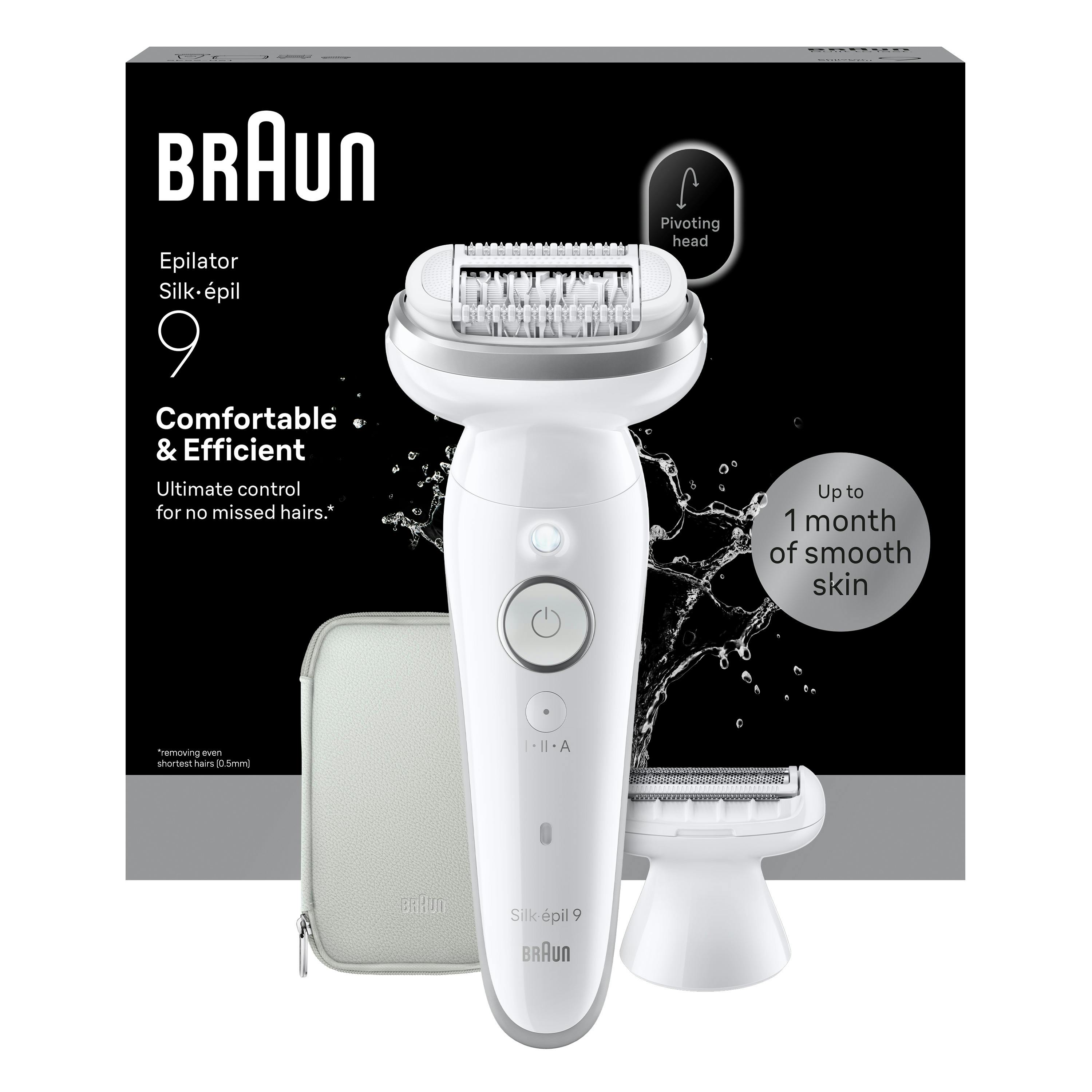 Braun Silver Silk·épil 9, Wet & Dry Epilator, Lasting Smooth Skin, 9-030,