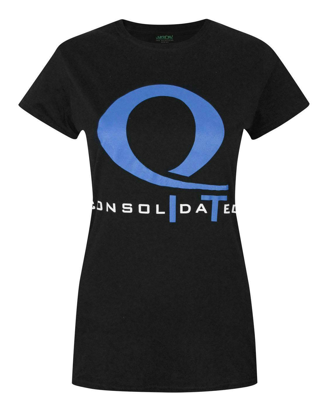 Vanilla Underground Women's Black Dc Comics Queen Consolidated Logo Short Sleeved T-Shirt - Medium