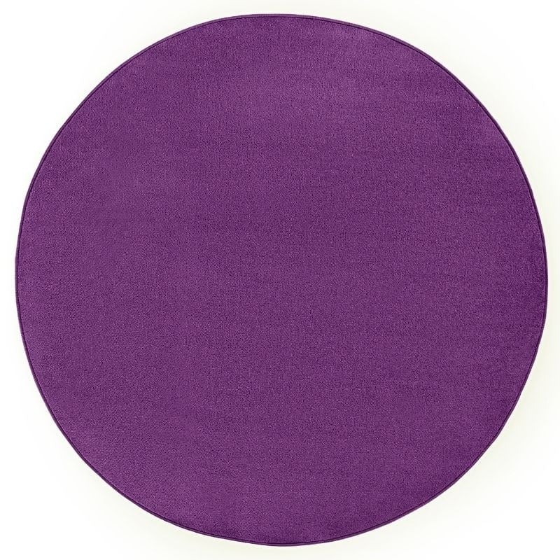 Hanse Home Purple Modern Plain Rug – Soft Short Pile - Ø 133 Cm