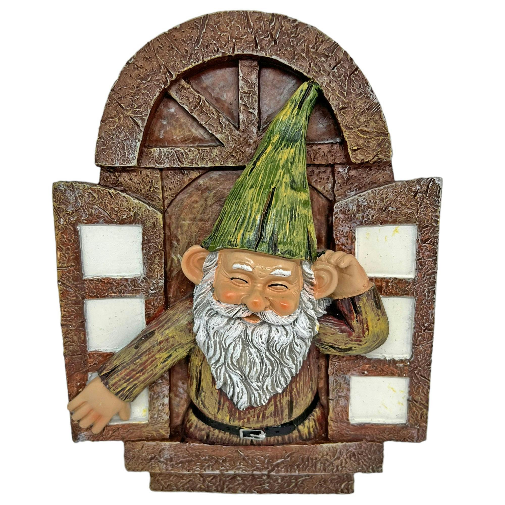 Window Gnome Garden Ornament Wall Mountable Outdoor Gnomes - Image 2