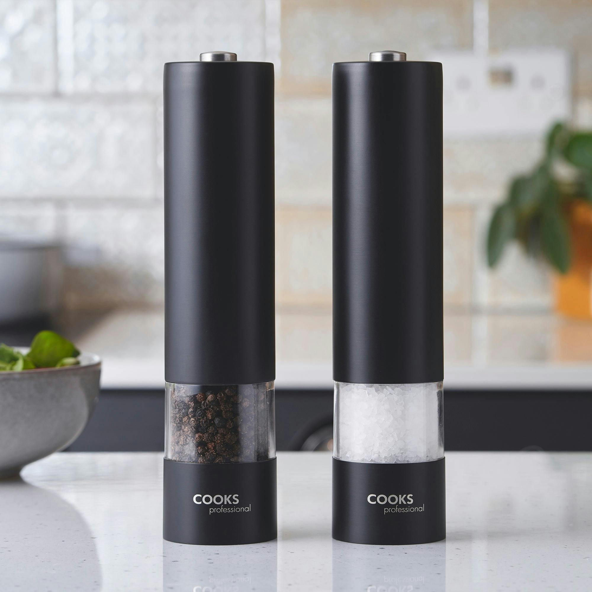 Rackhams Black Electric Salt And Pepper Mill Set |