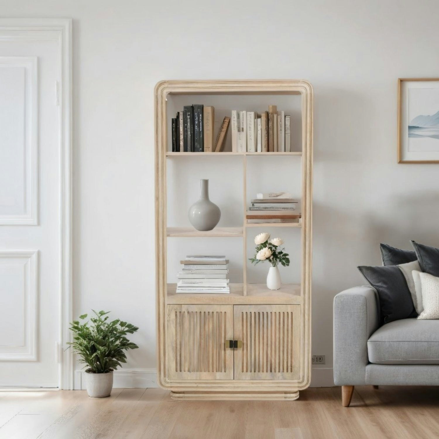 Ih Design Rayne Mango Wood Bookcase - Wood - 1 - 80Cm X 35Cm X 165Cm (Lxdxh)