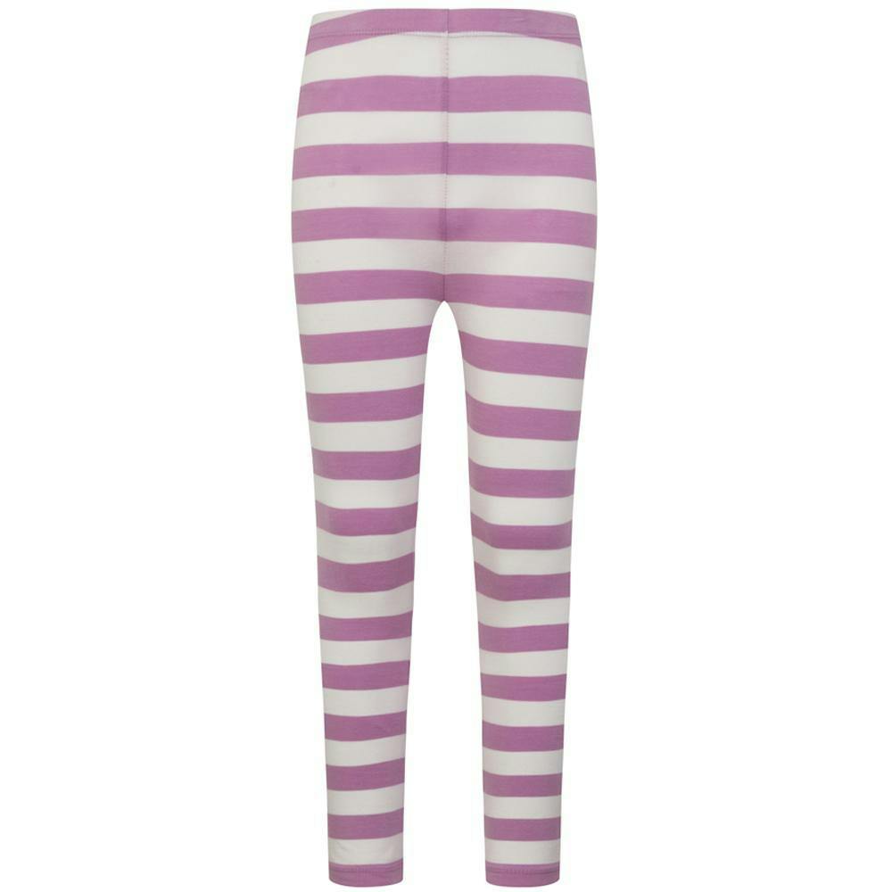 Lazy Jacks Girls Fuchsia Stripe Leggings - / Cloud - 1-2 Years - /Cloud - 93% Cotton/7% Elastane
