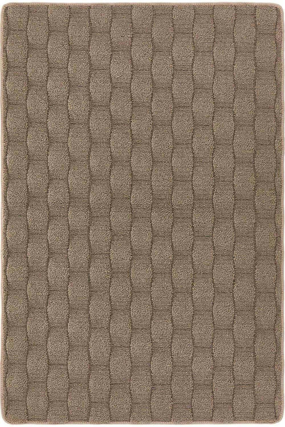 Rackhams Brown Textured Washable Mat And Runner - 140X200 Cm