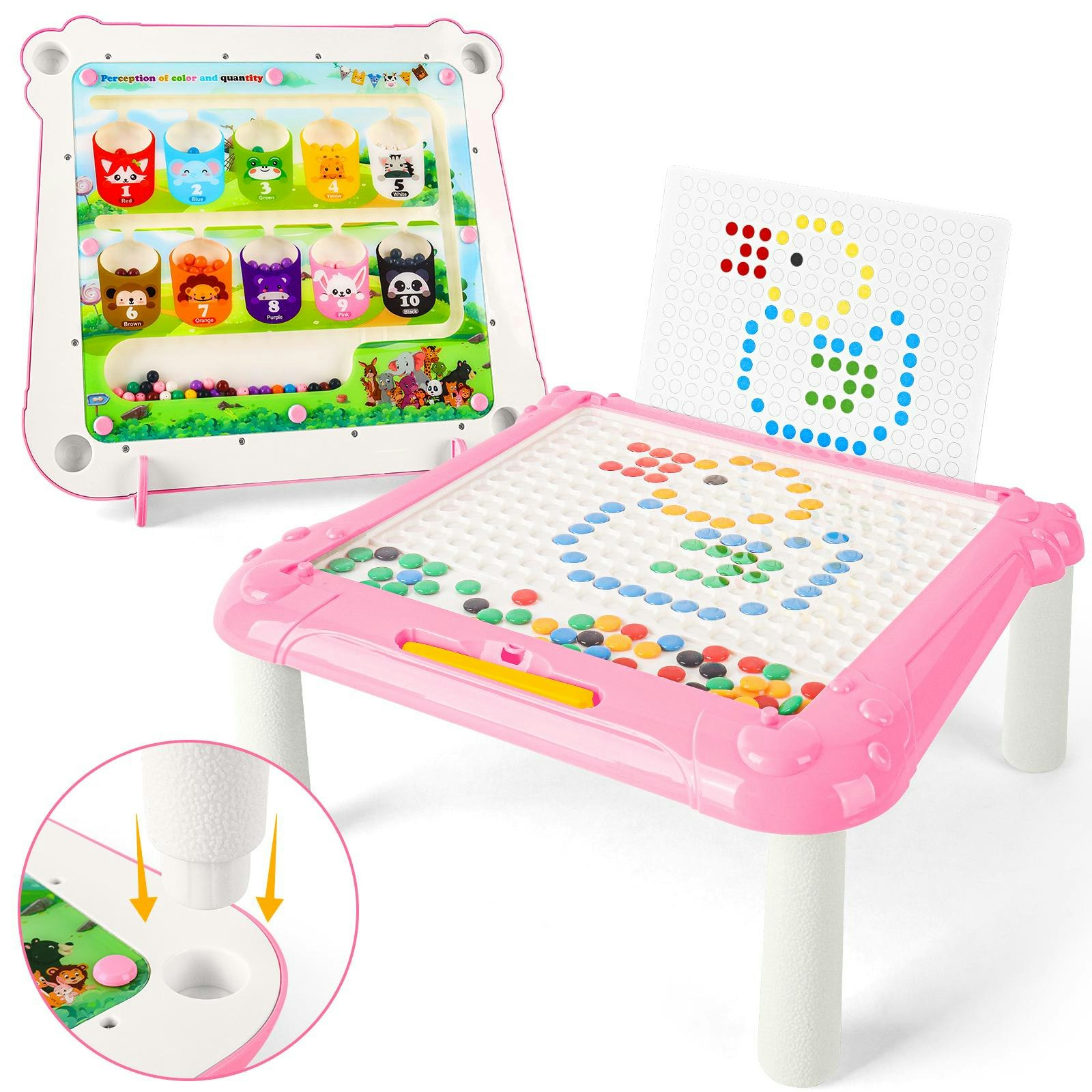 Deao Toys Drawing & Maze Board – Double-Sided Doodle Board With 1 Pen And Pattern Cards, Travel Montessori Toy For 3-Year-Old Toddlers