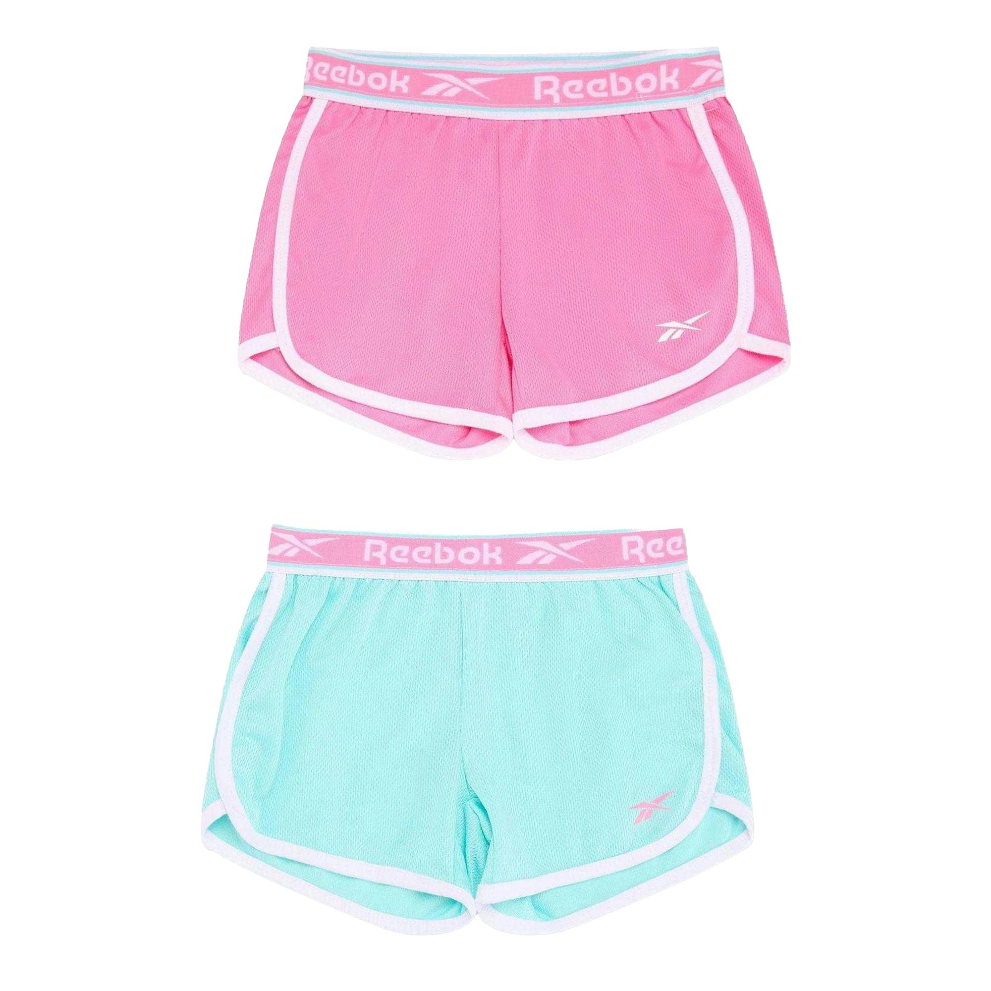 Reebok Girls Blue Running Shorts (Pack Of 2) - Aruba - 4-5 Years - Aruba - 100% Mixed