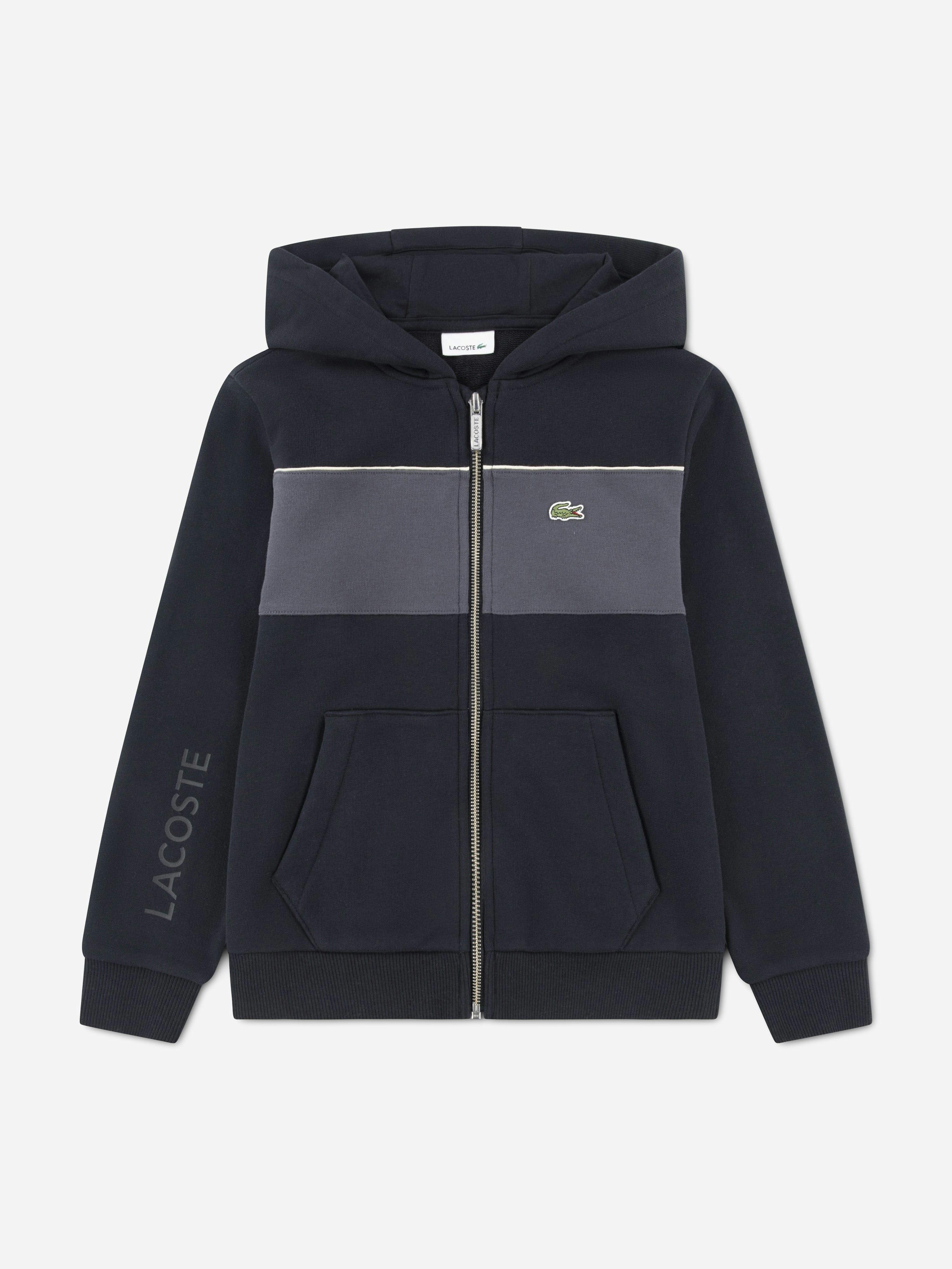 Lacoste Kids Boys Black Lacoste Colourblock Hoodie In - 8 Yrs