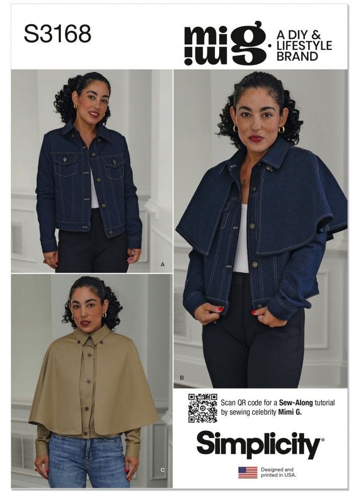 Simplicity Women's Sewing Pattern 3168, Jackets, Capes For K5 (8-10-12-14-16) - Intermediate - Y5 (18-20-22-24-26)