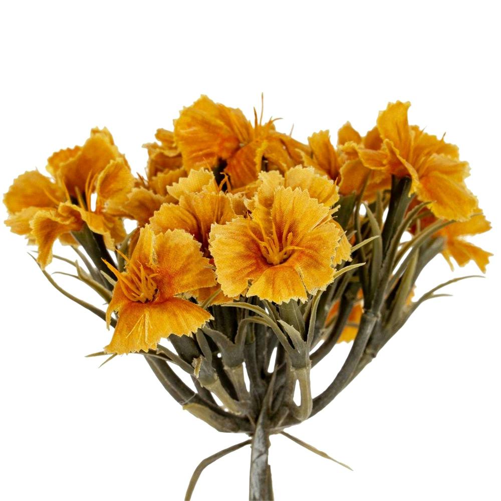 Hill Interiors Yellow Dianthus Artificial Flower Spray - One Size