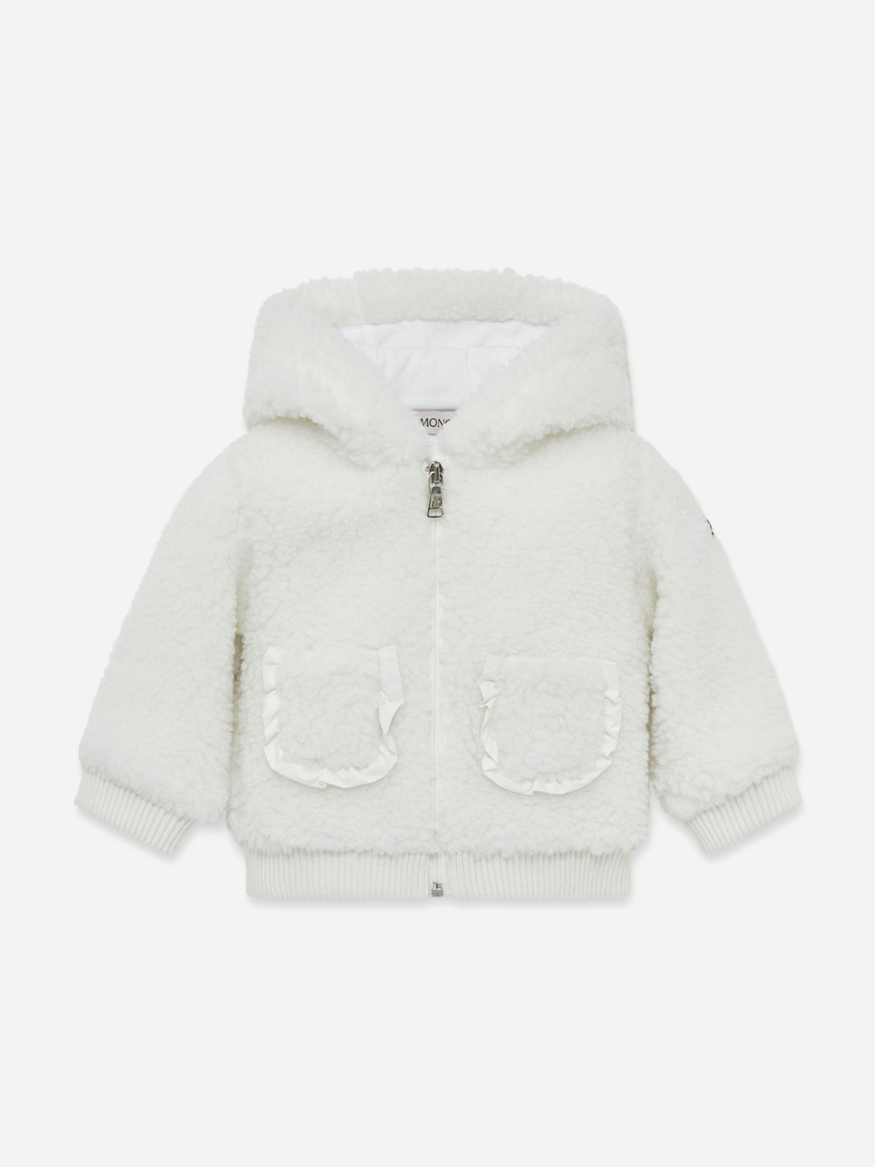 Moncler Enfant Women's White Baby Girls Zip Up Cardigan In - 18 - 24 Mths