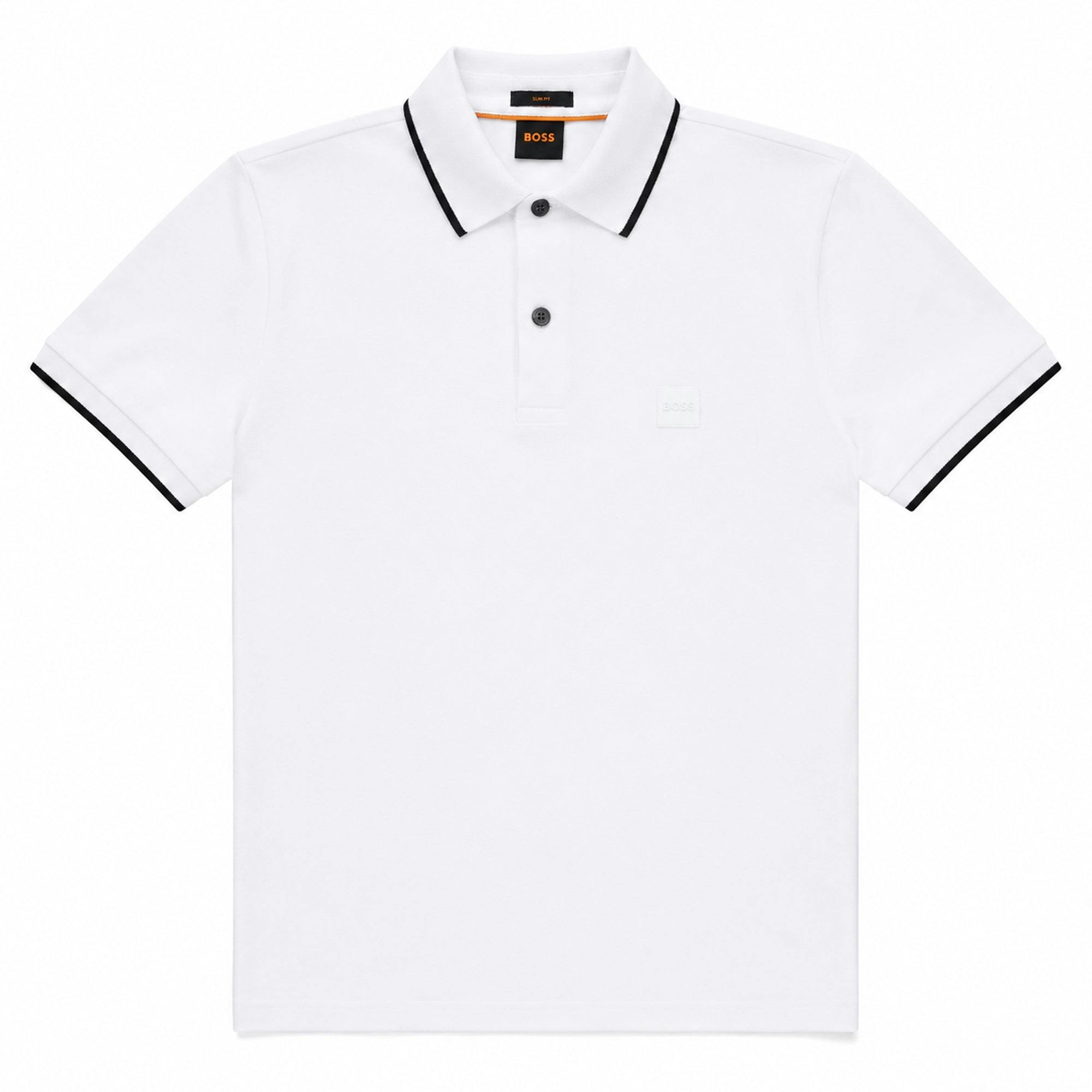 Boss White Slim Fit Passertip Polo Shirt - Xxl