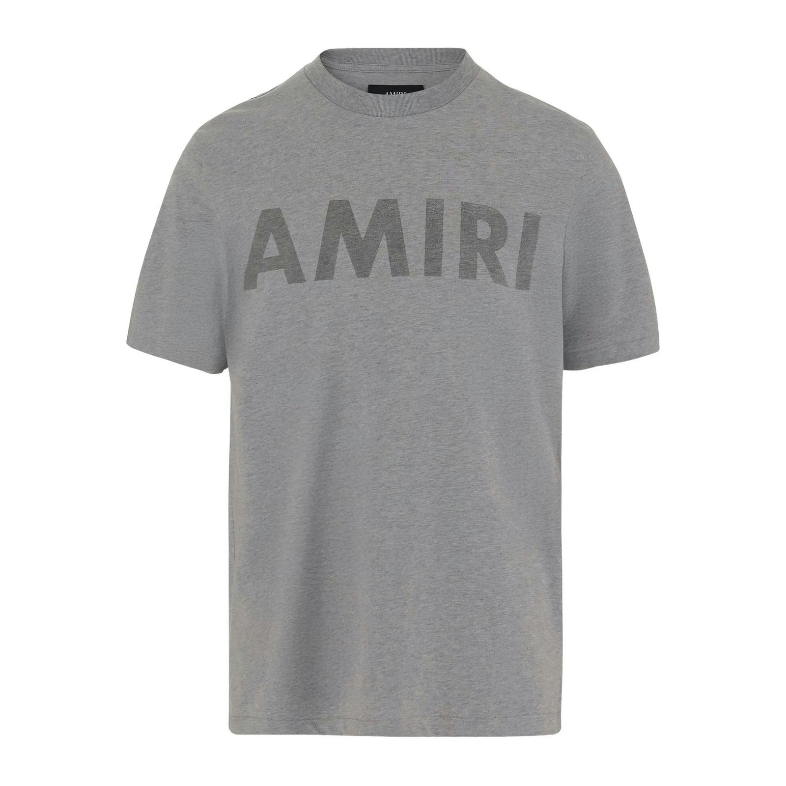 Amiri Grey Logo Print T-Shirt In - Xxl