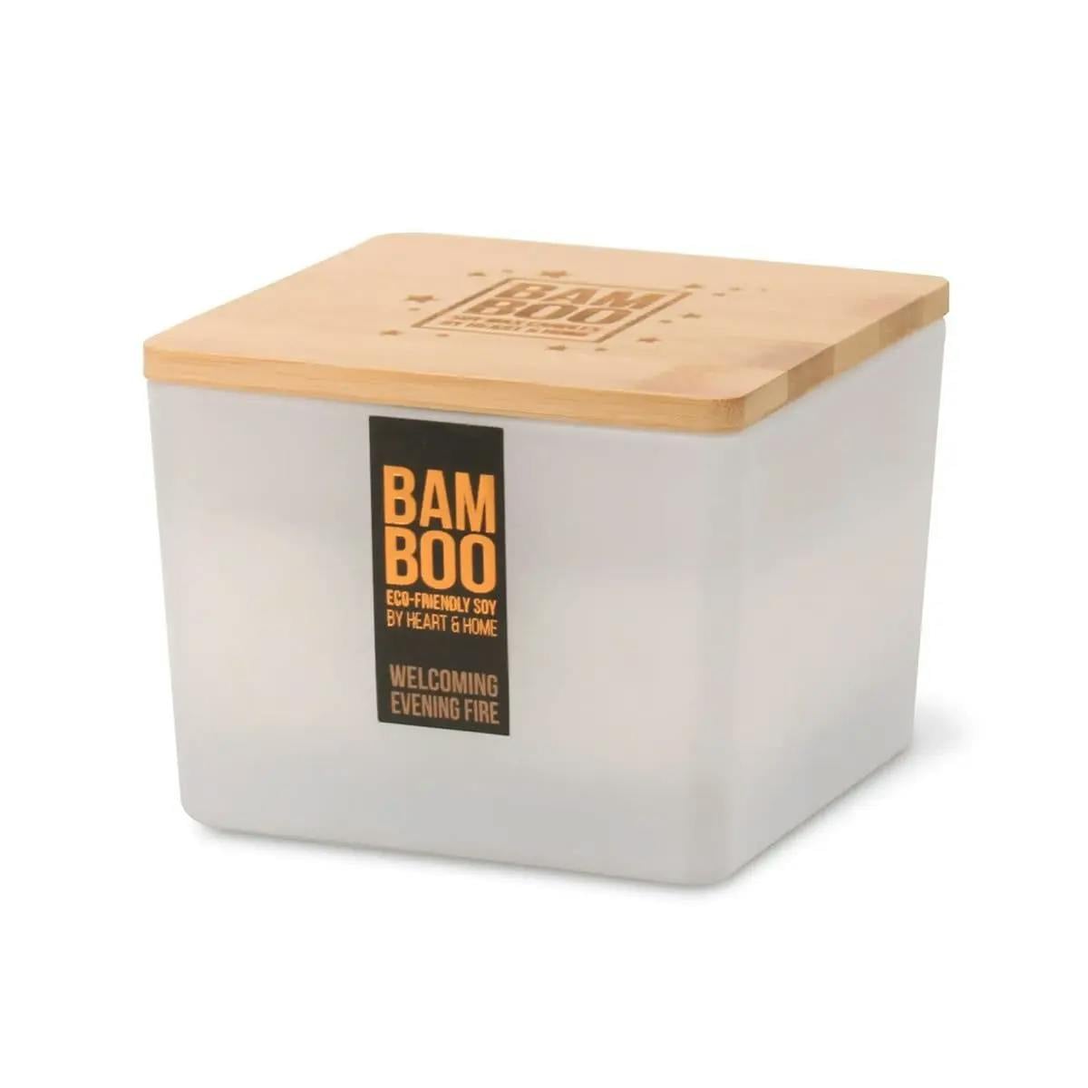 Bamboo White Welcoming Evening Fire - Centrepiece Candle
