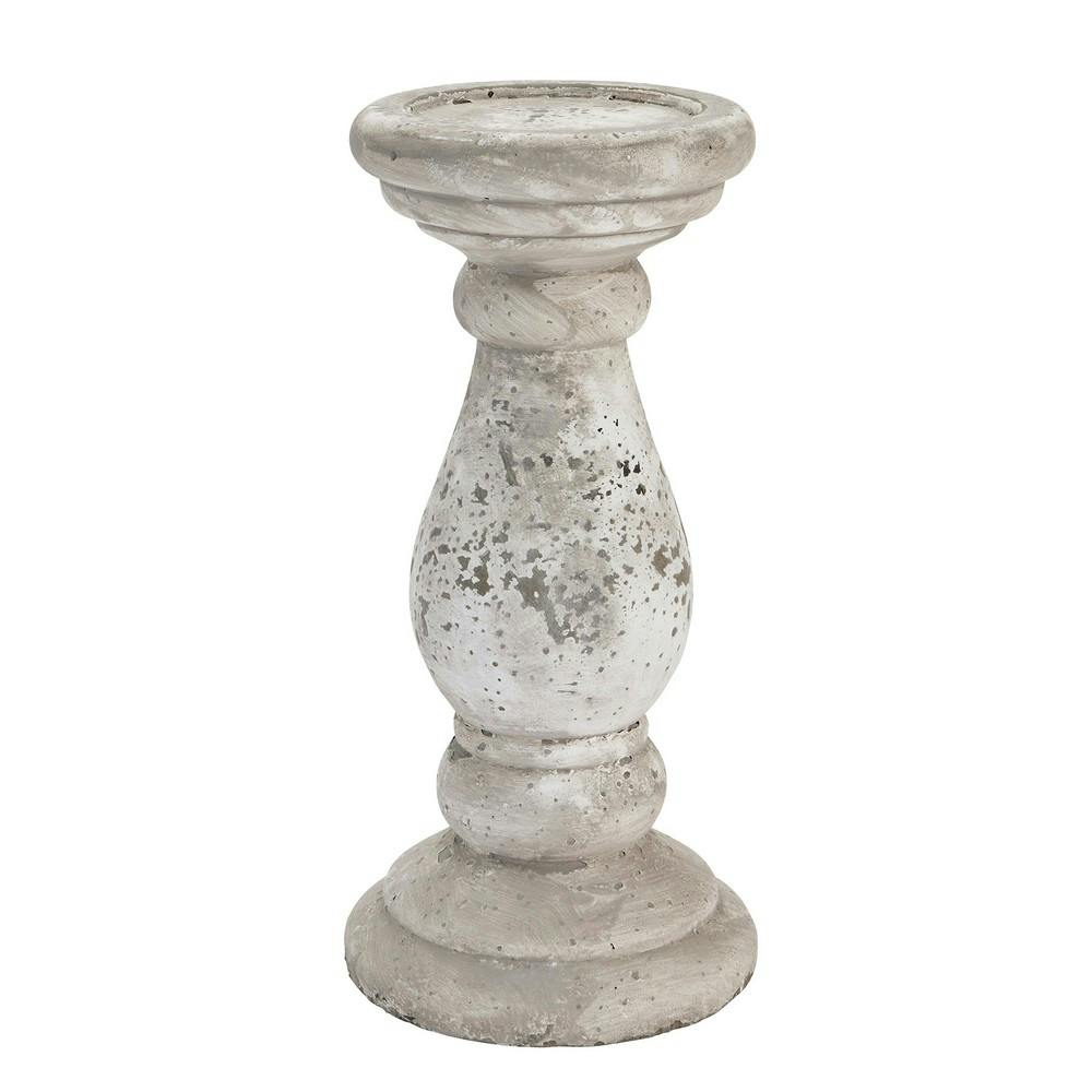 Hill Interiors Ceramic Stone Effect Candle Holder - Stone - 38Cm X 18Cm X 18Cm - Stone - 100% Mixed
