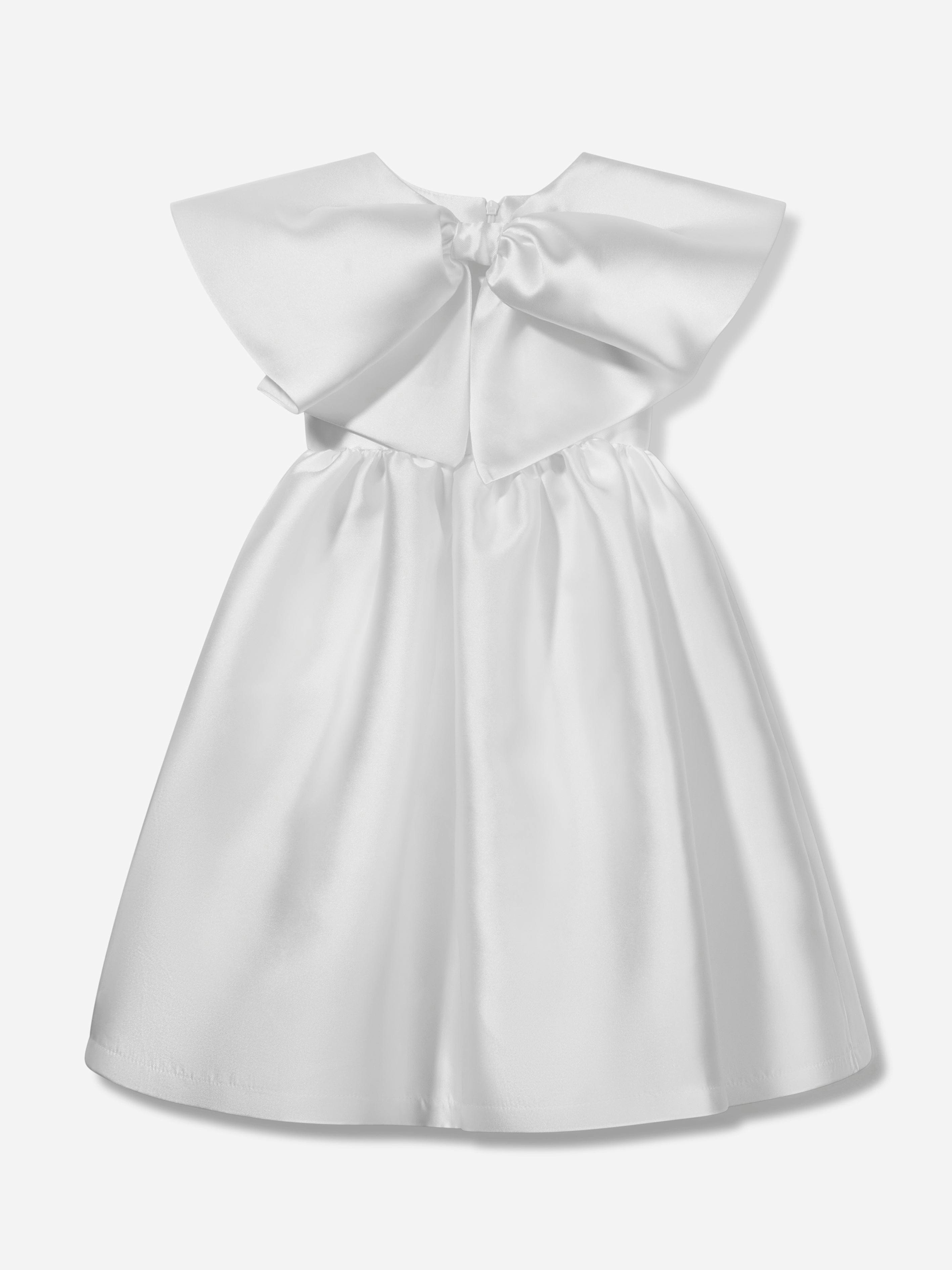 Mama Luma Girls White Flared Special Occasion Dress With Bolero In - 7 - 8 Yrs