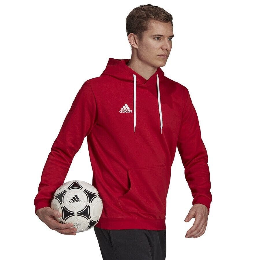 Adidas Men's Red Entrada 22 Hoodie Sweatshirt H57514 - S