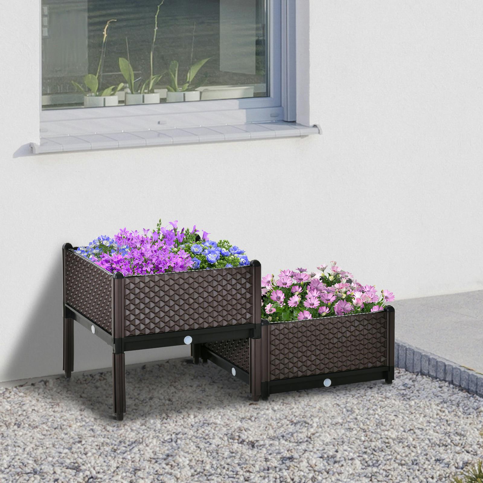B&Q - 2-Piece Raised Garden Bed Planter Box For FlowersVegetablesHerbs - Image 3
