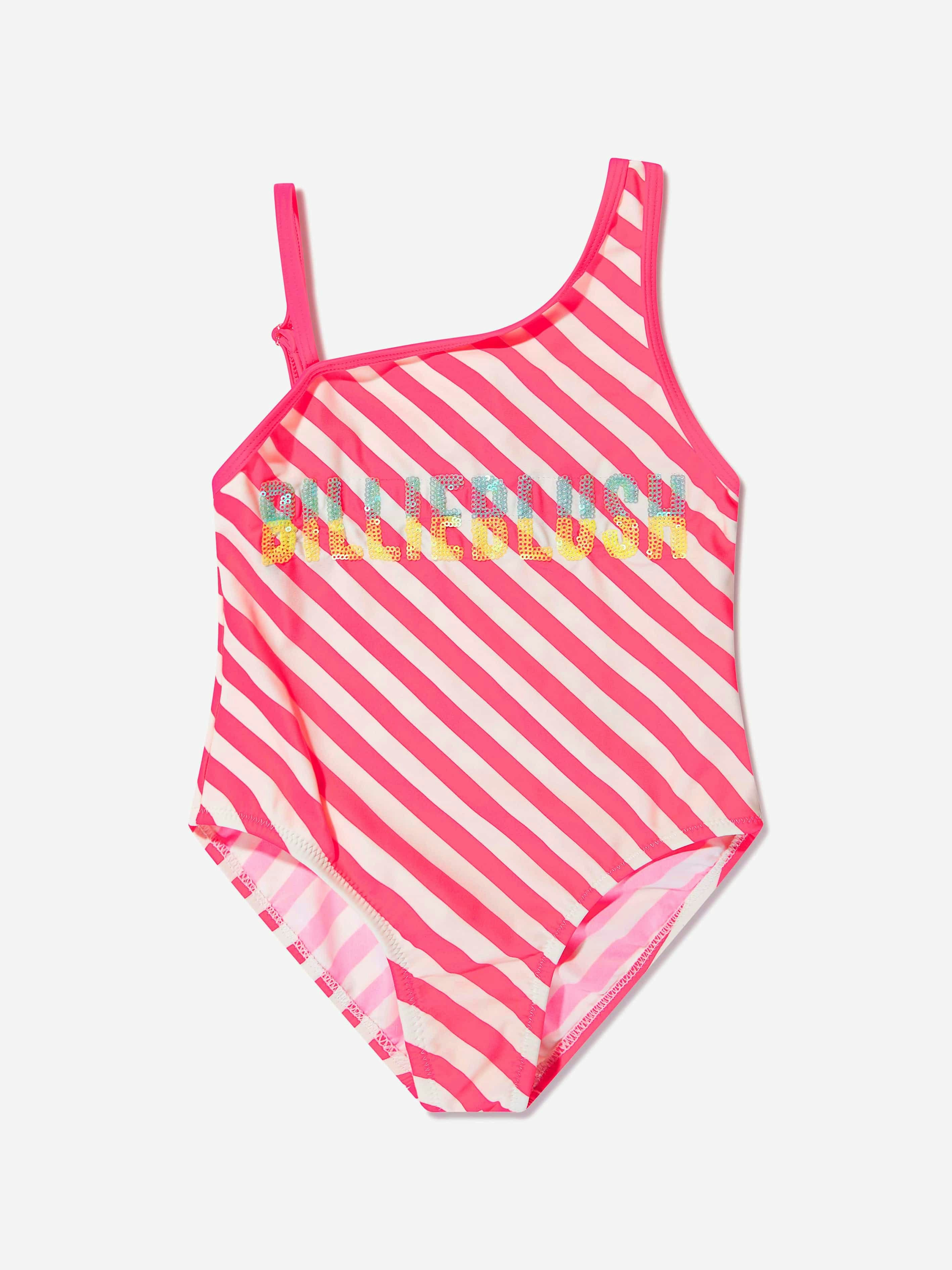 Billieblush Girls Pink Swimsuit With 2 Scruchies In - 2 Yrs