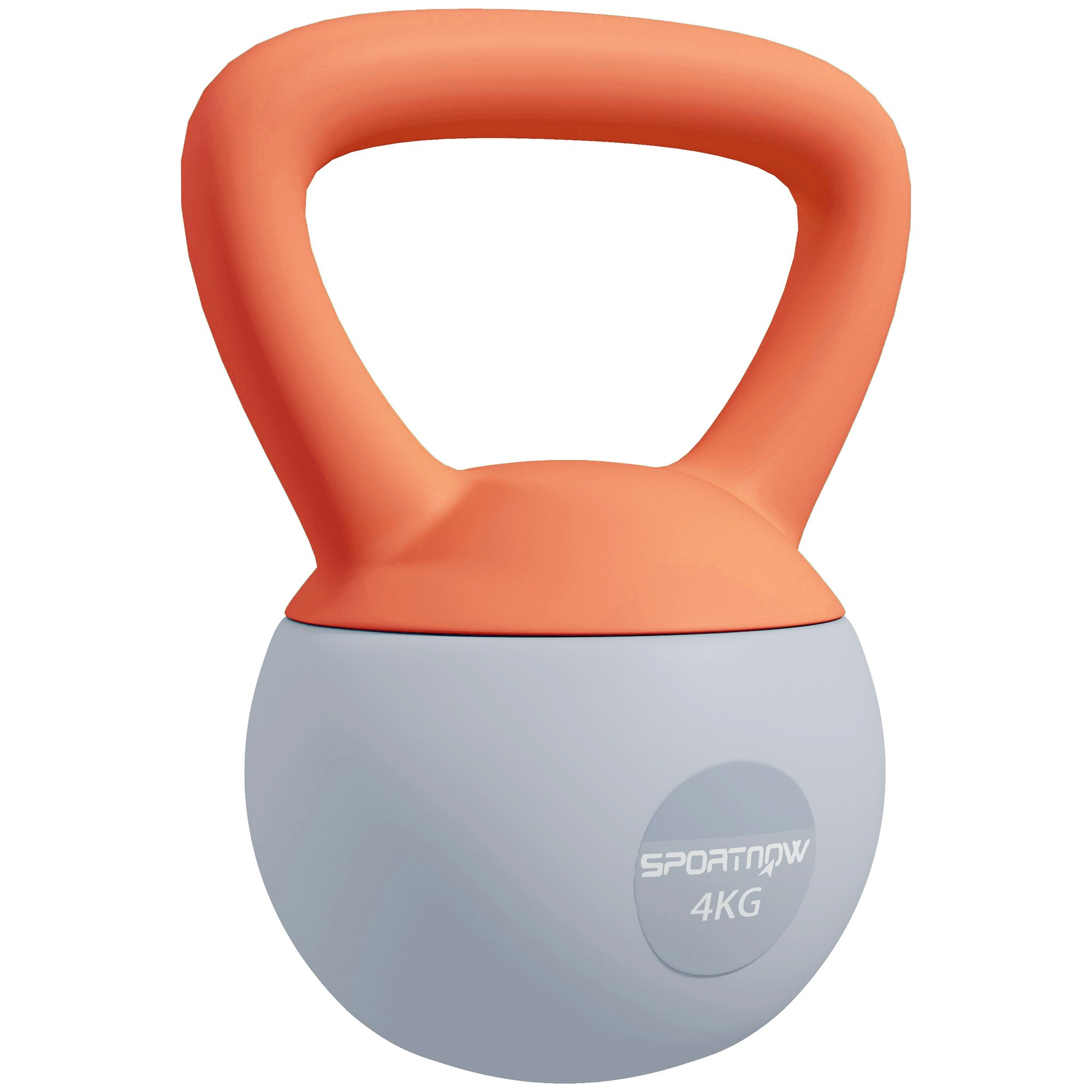 Sportnow Orange/Grey 4Kg Kettlebell With Soft Body And Non-Slip Handle, And - Size 19