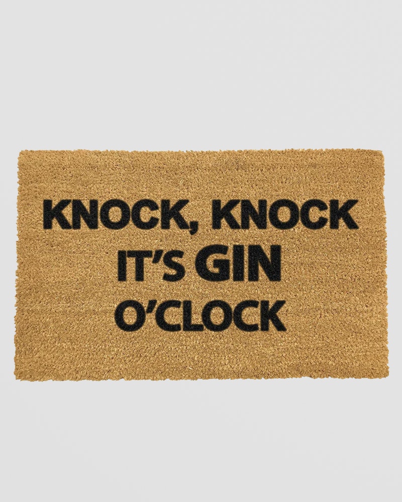 Artsy Doormats Light Knock Knock It's Gin O'clock Doormat