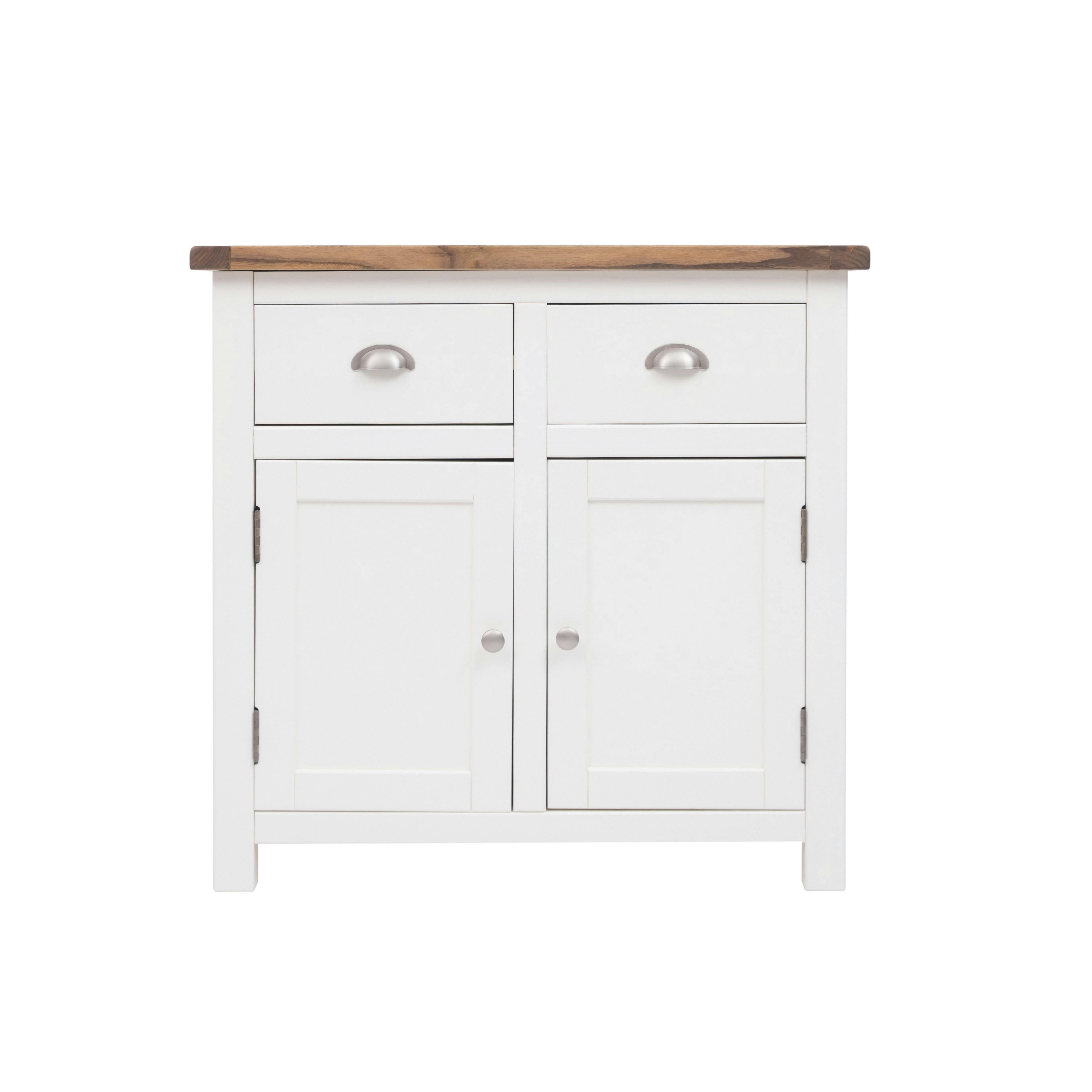 Rackhams White Lovere Off 2 Drawer 2 Door Sideboard Chrome Cup Handle - Off