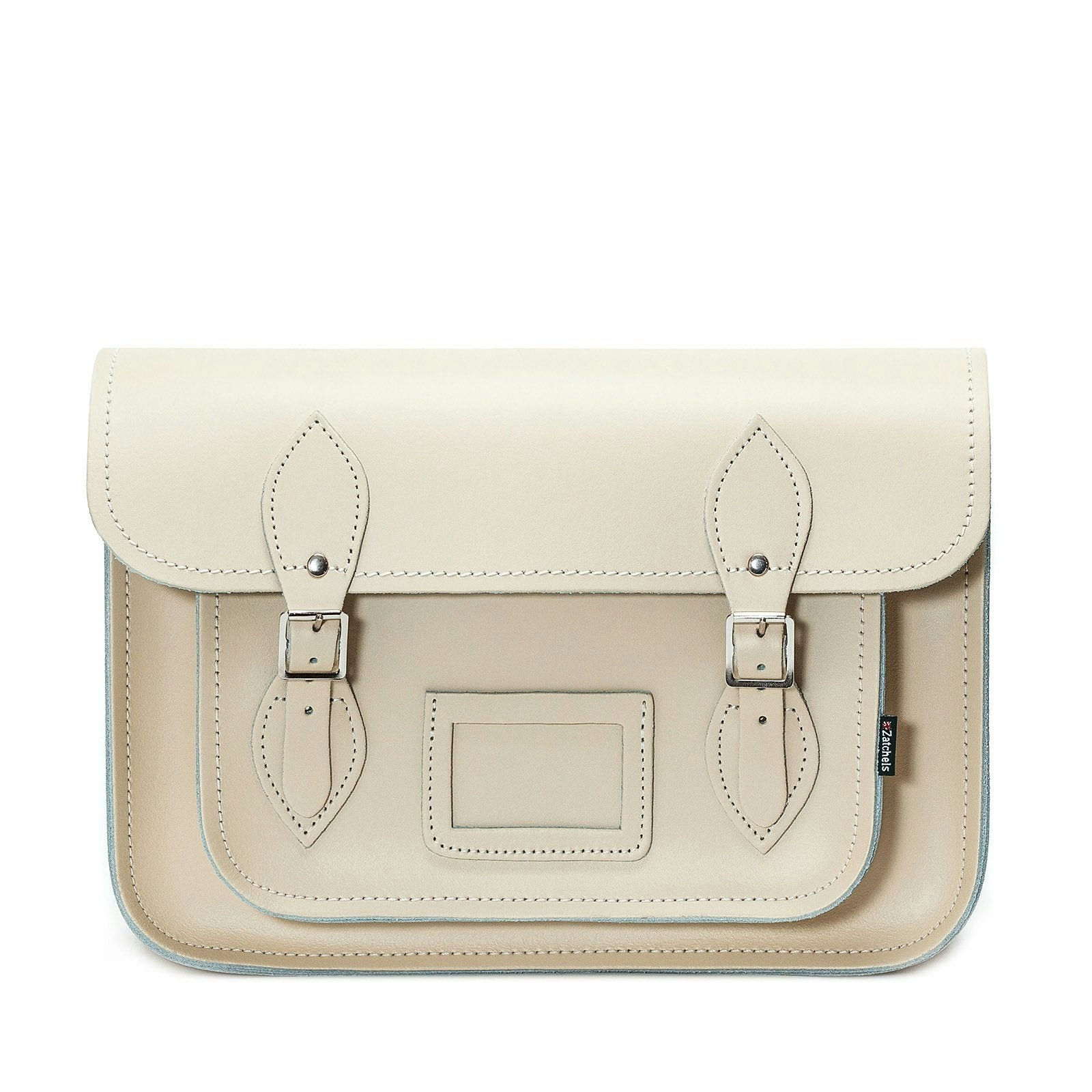 Zatchels Cream Handmade Leather Satchel - Pastel - 14.5"