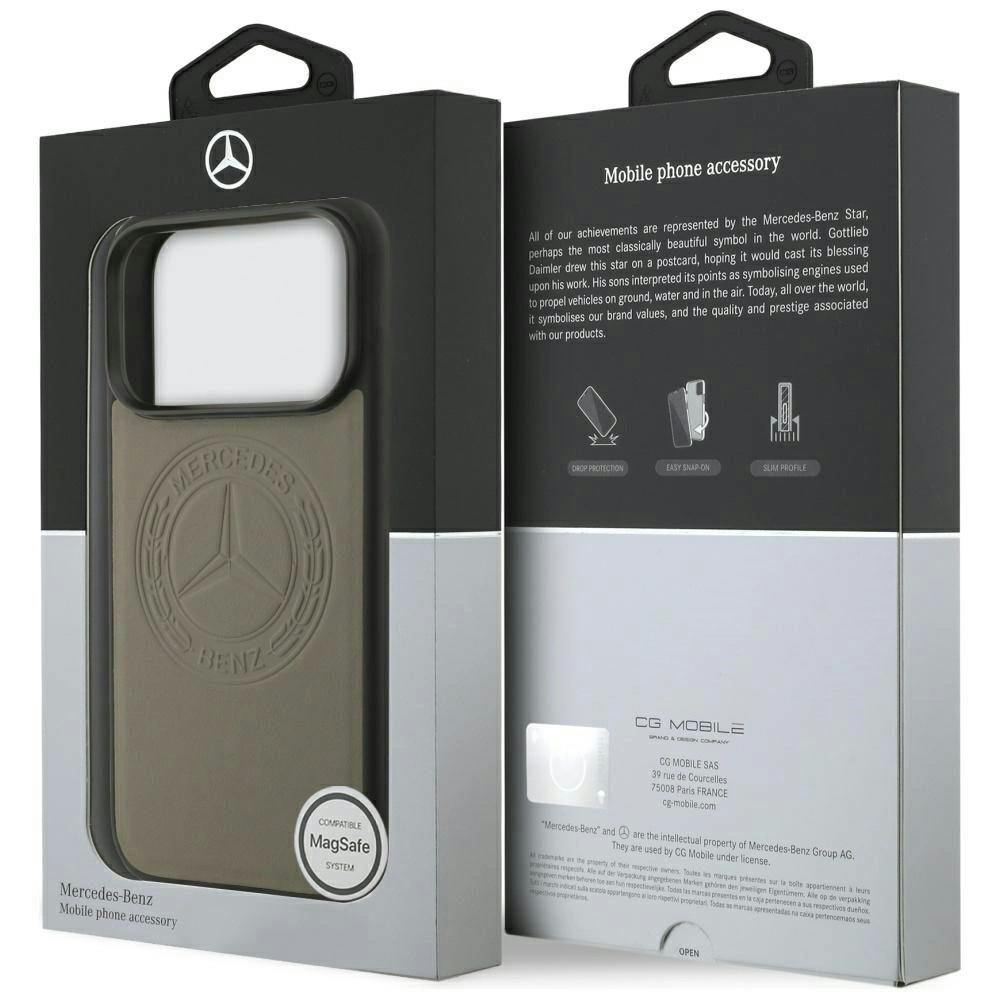 Mercedes Leather Vintage Logo Case With Magsafe For Iphone 17 Pro 6.3" Taupe - Mehmp17l25ricvlt