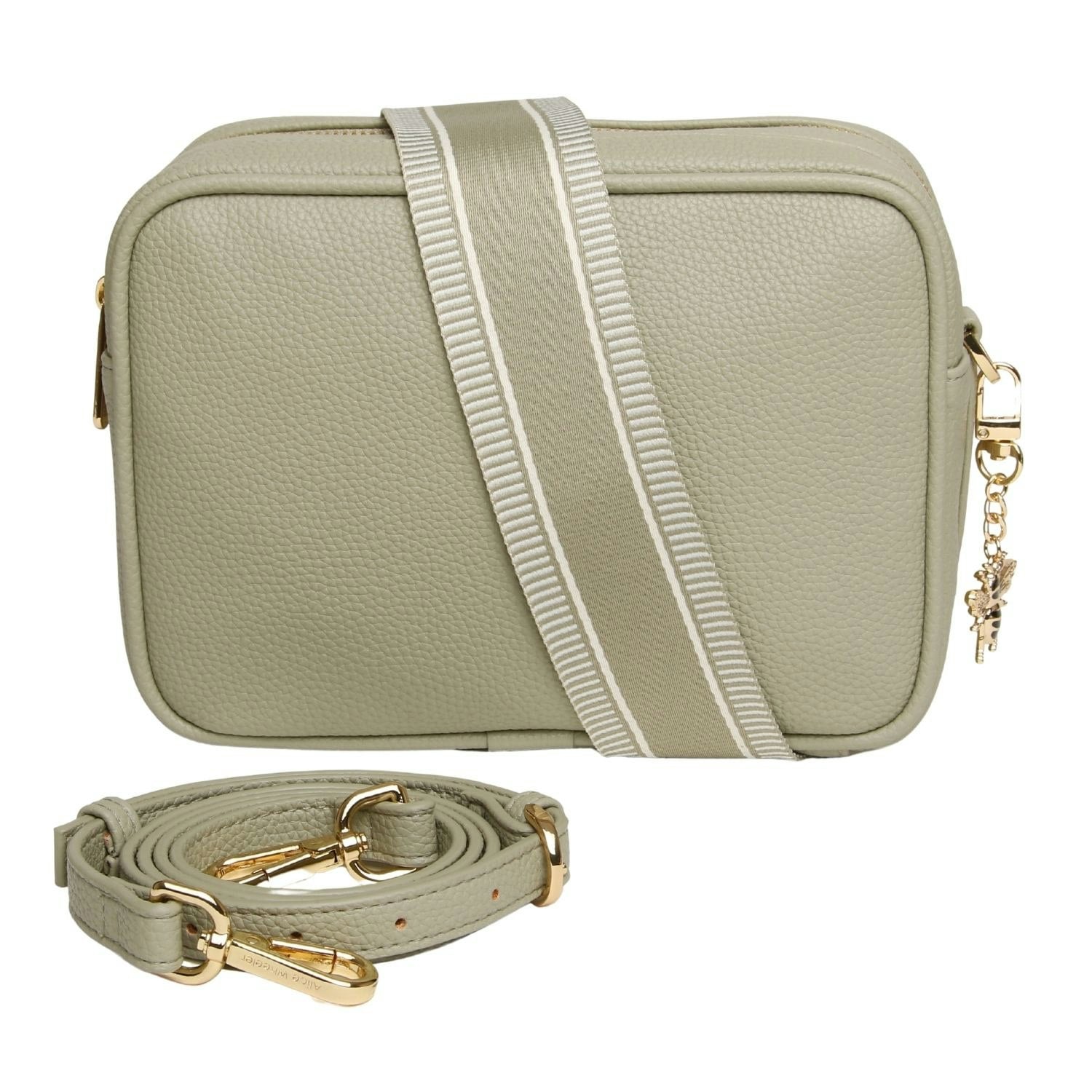 Alice Wheeler Gold Bee Faux Leather Camera Crossbody Soho Bag - Pistachio