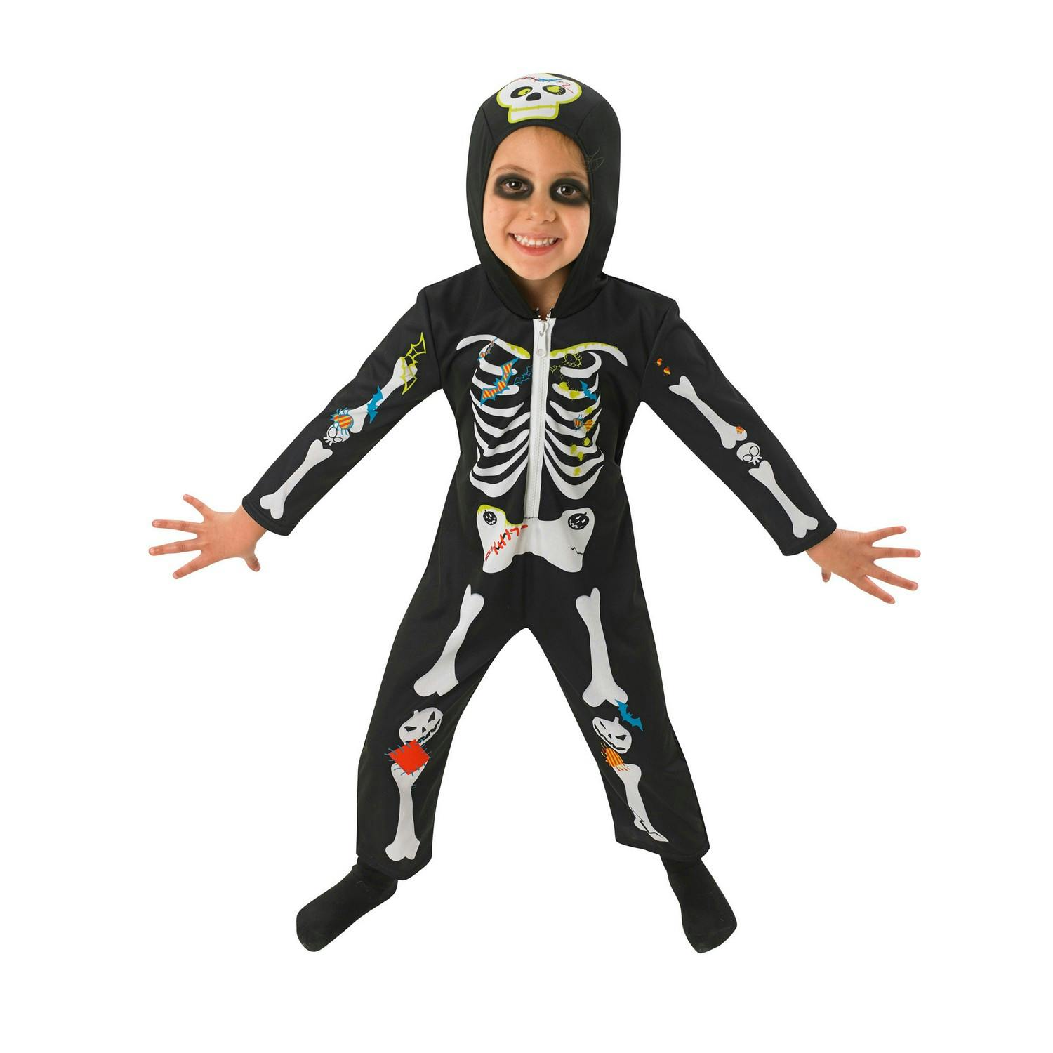 Bristol Novelty Boys Black/White Haunted House Skeleton Costume - 3-4 Years