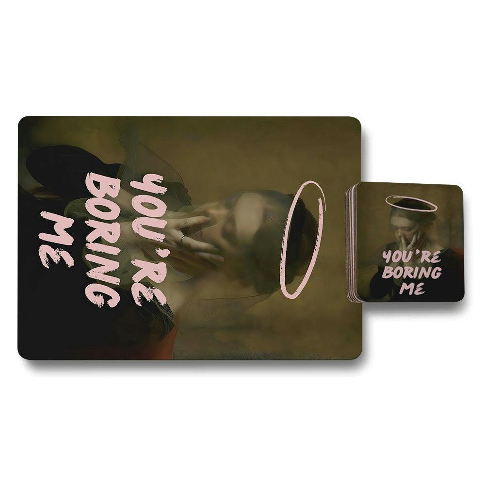 Benjamin Tate Design Set Of 12 Placemats And Coasters With Designer Artwork Wood Bottom