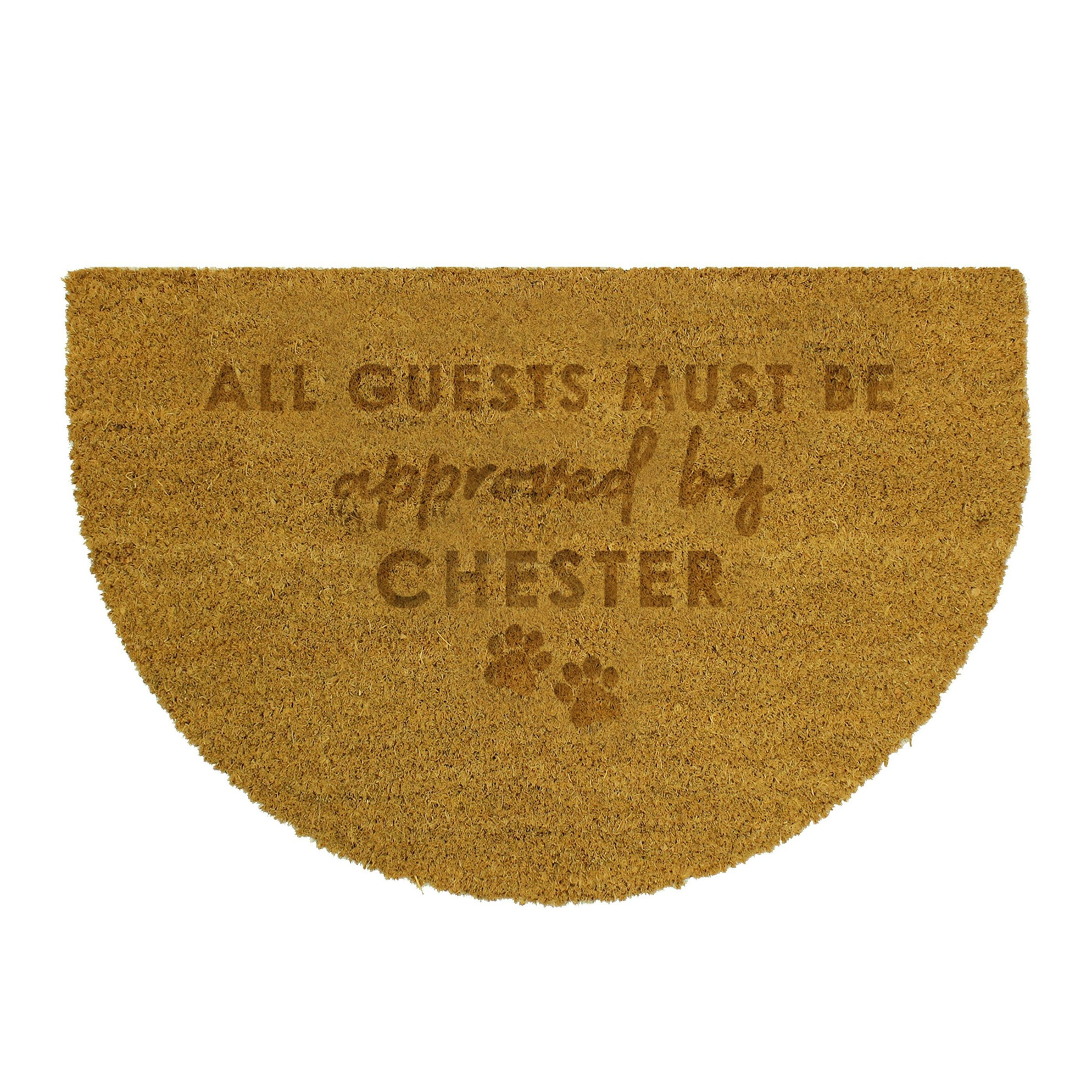 Personalised Memento Company Personalised Approved By The Pet Half Moon Indoor Doormat