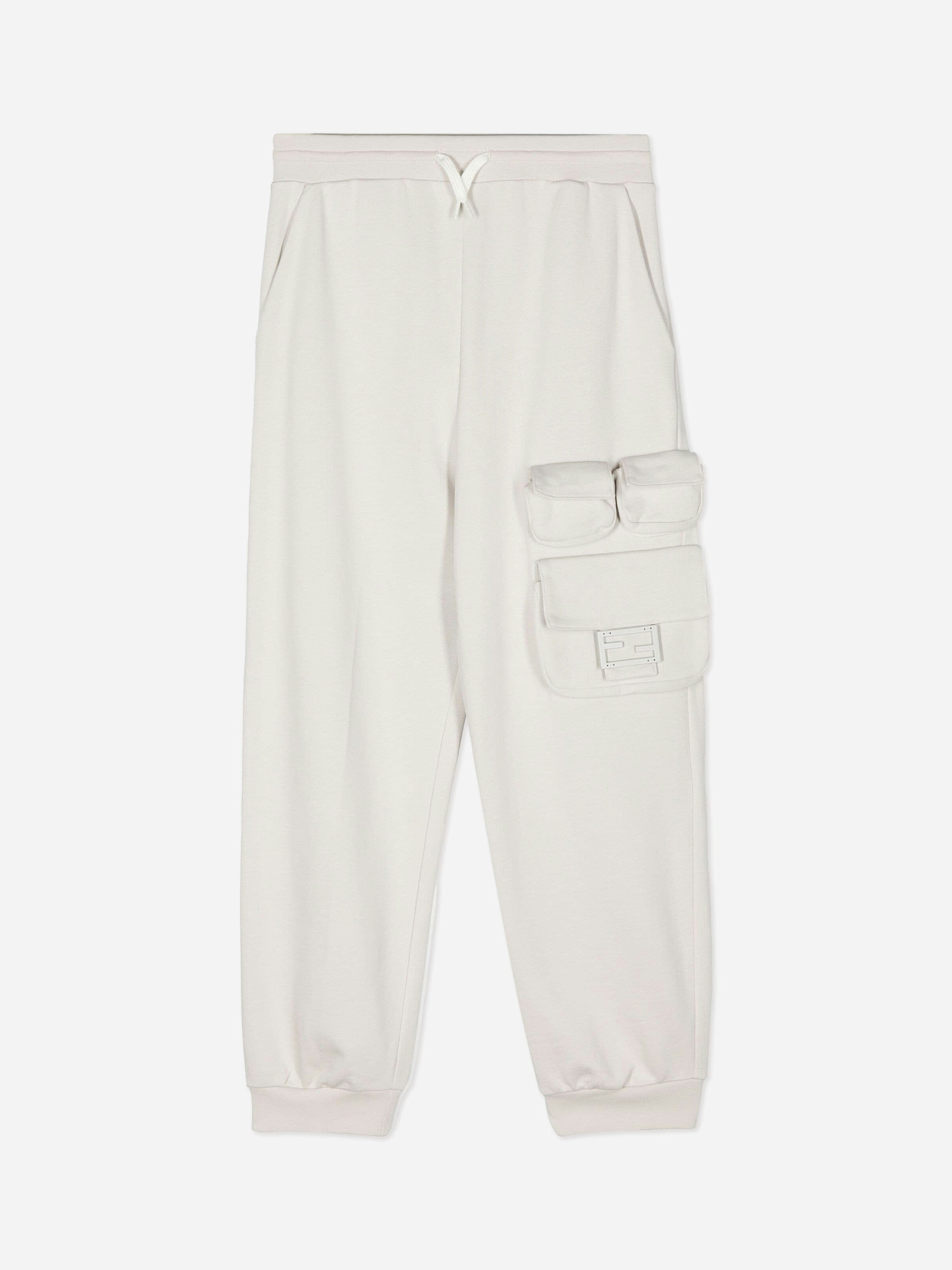 Fendi Kids Boys Ivory Fendi Caro Joggers In - 8 Yrs