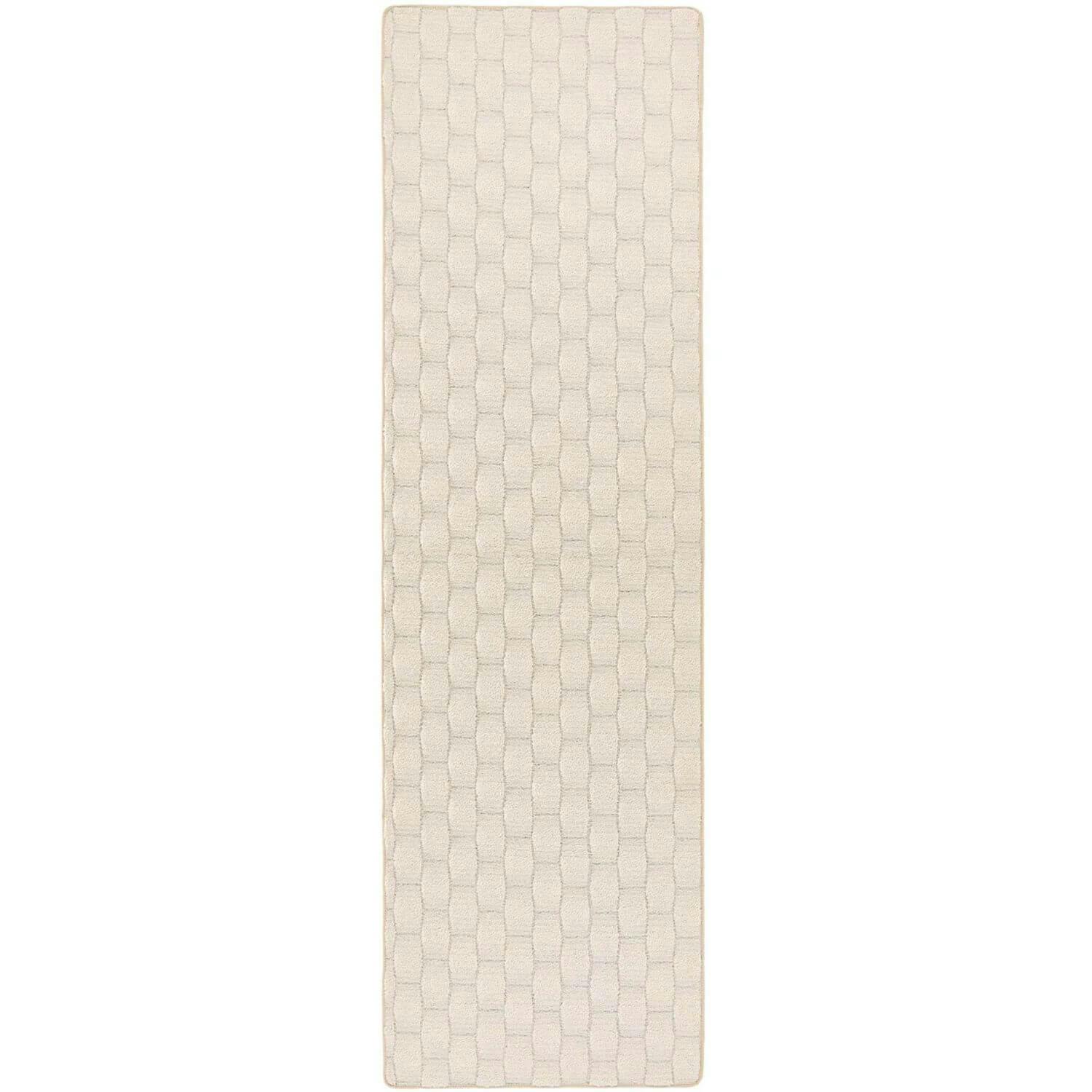 Rackhams Cream Textured Washable Mat And Runner - 67X150 Cm