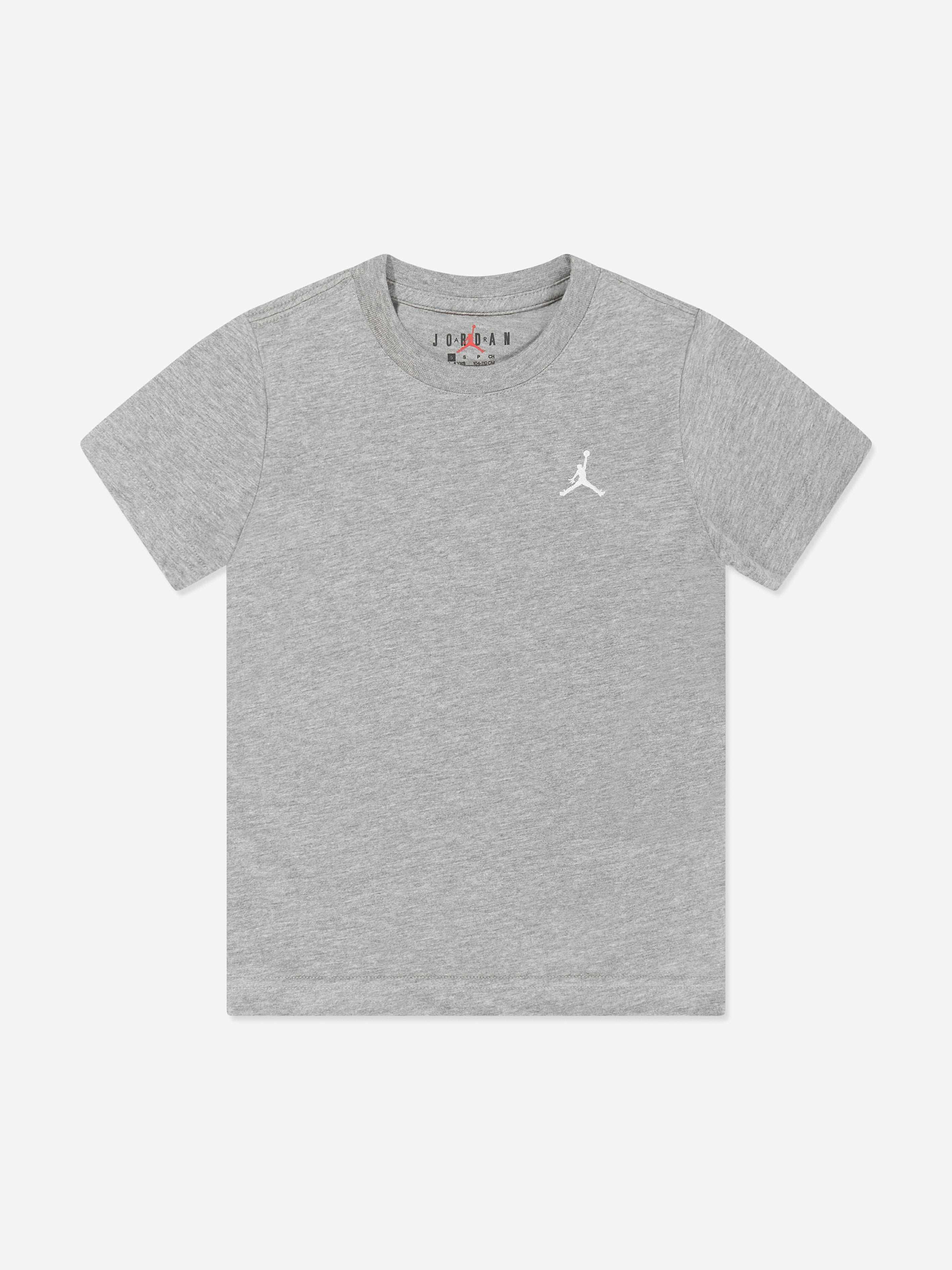 Jordan Boys Grey Jumpman Air Embroidered T-Shirt In - 6 - 7 Yrs