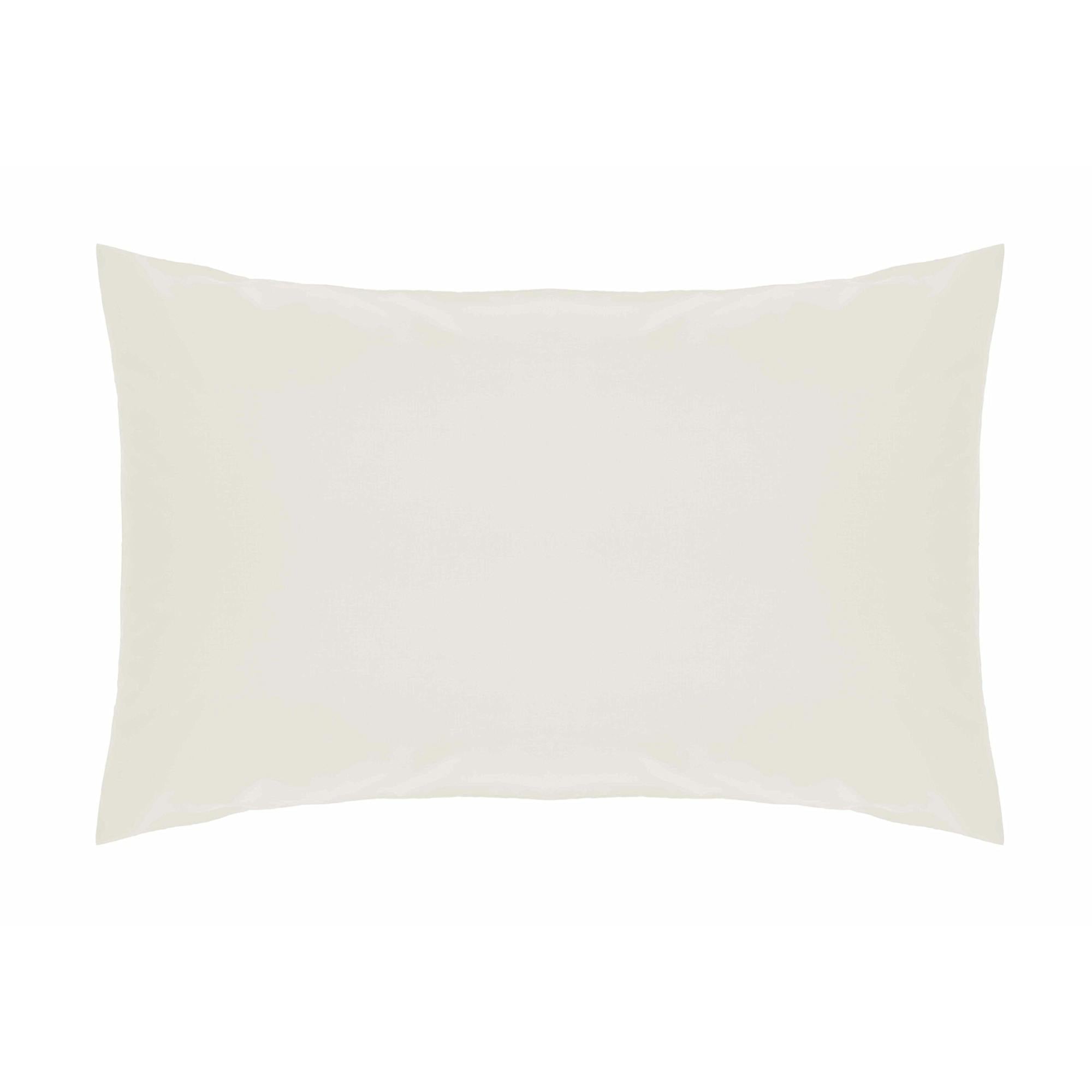 Belledorm Ivory Cotton Peracle Plain Pillowcase - 76Cm X 51Cm - 100% Cotton