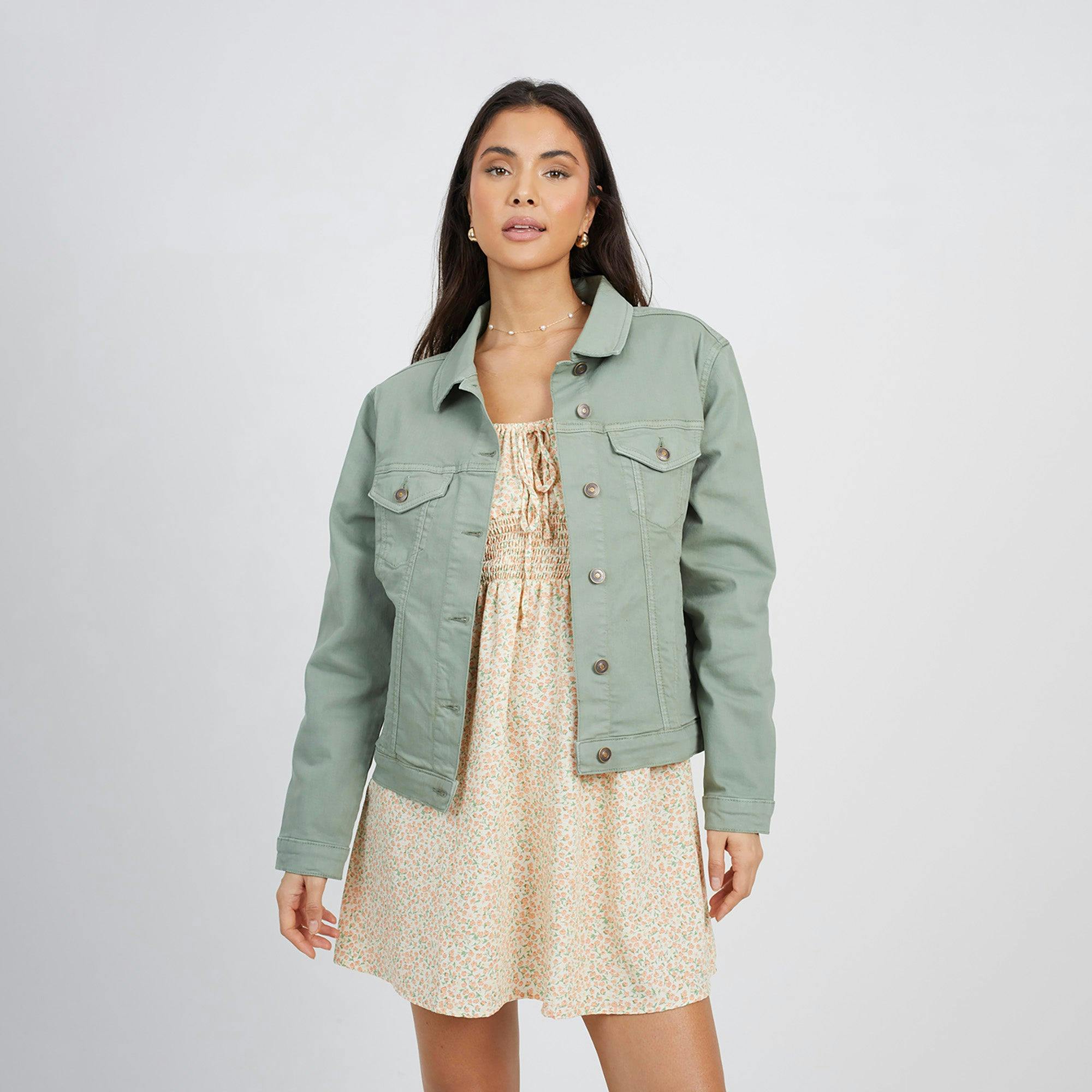Brave Soul Denim Jacket - Khaki - Khaki - 8