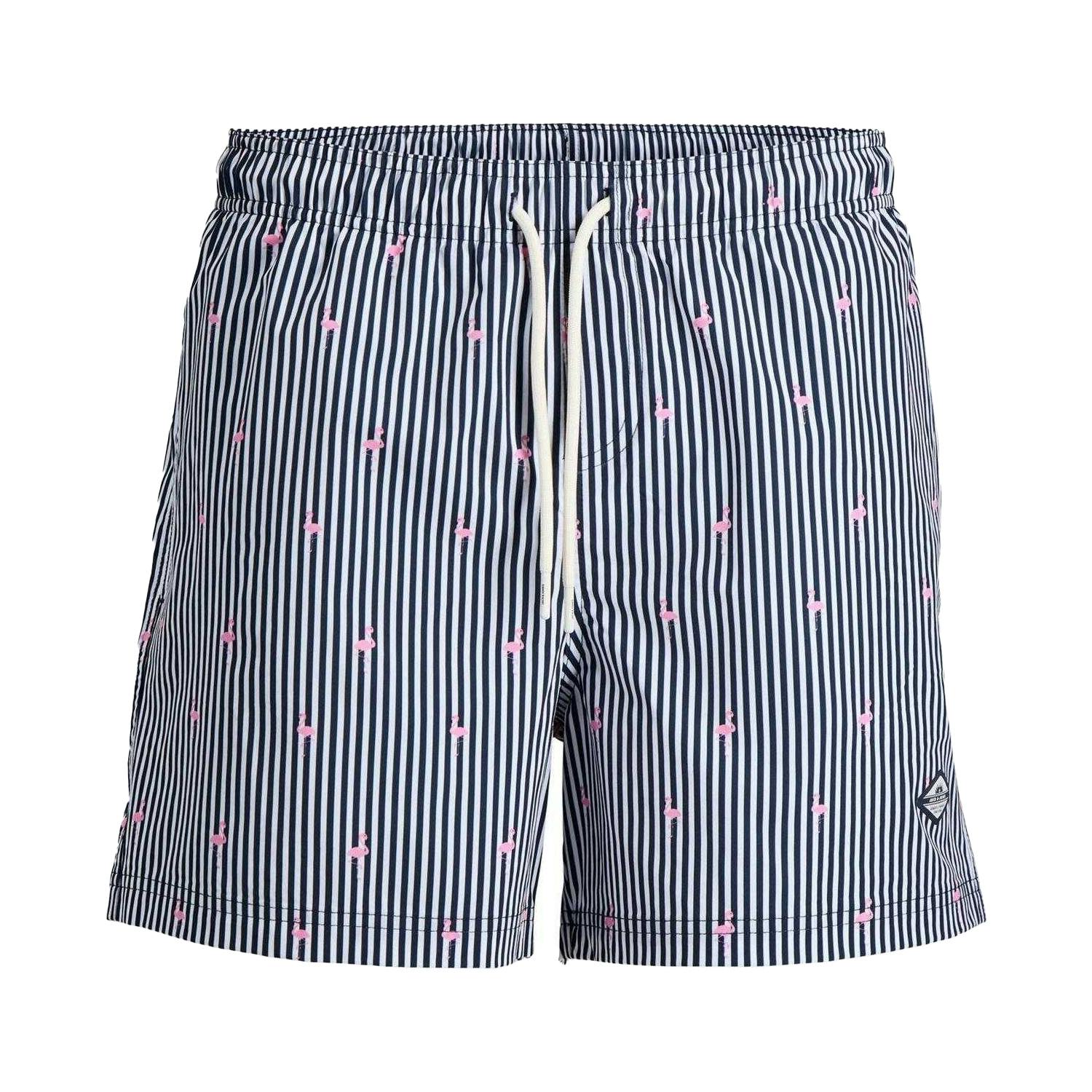 Jack And Jones Men's Striped Swim Shorts - Navy Blazer - S - Navy Blazer - 100% Mixed