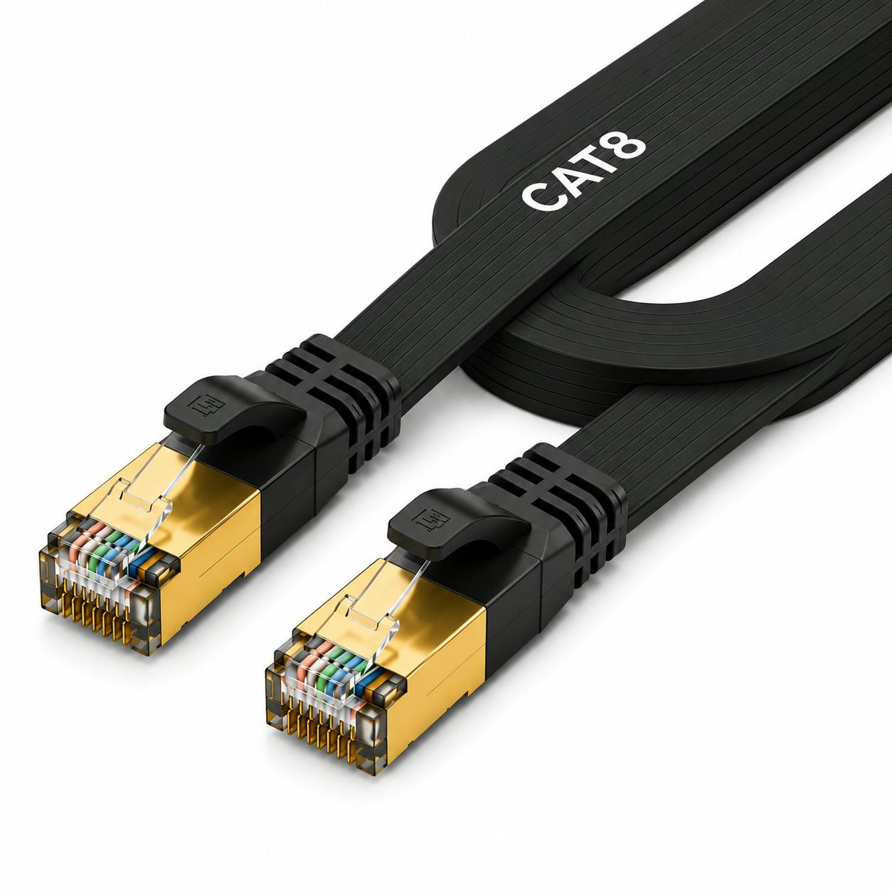 B&Q -  3M Flat Cat8 Rj45 Network Ethernet Cable 40Gbps Black - Image 3