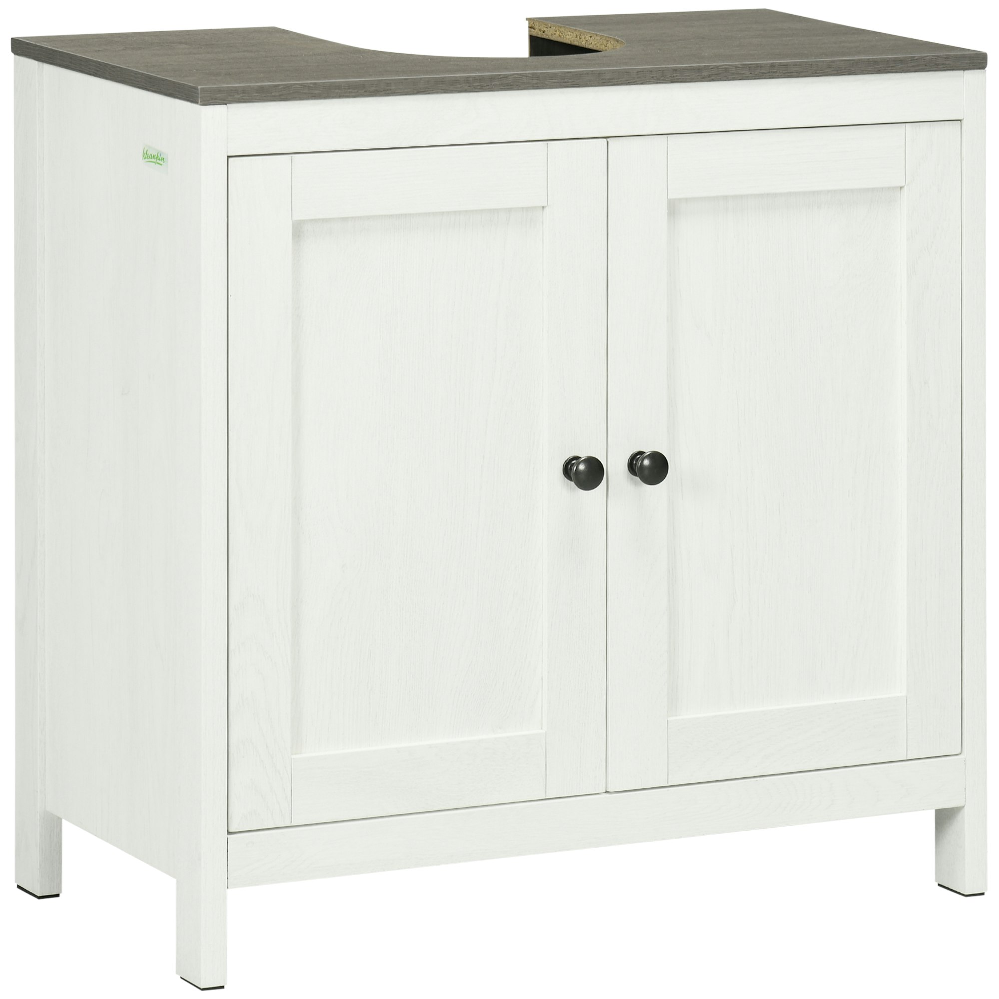 Rackhams White Bathroom Sink Cabinet, Freestanding Under Sink Cabinet Adjustable Shelf