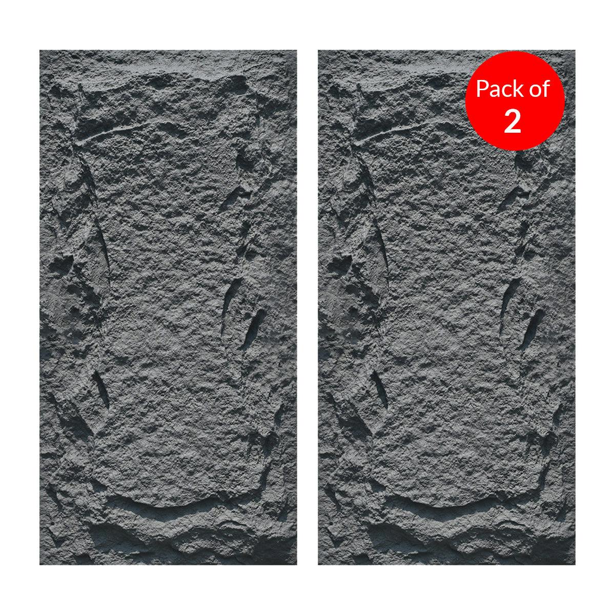Ener-J Black Slate Rock Hard Pu Wall Panel, Size:1200 X 600 X 60 Mm (Pack Of 2)