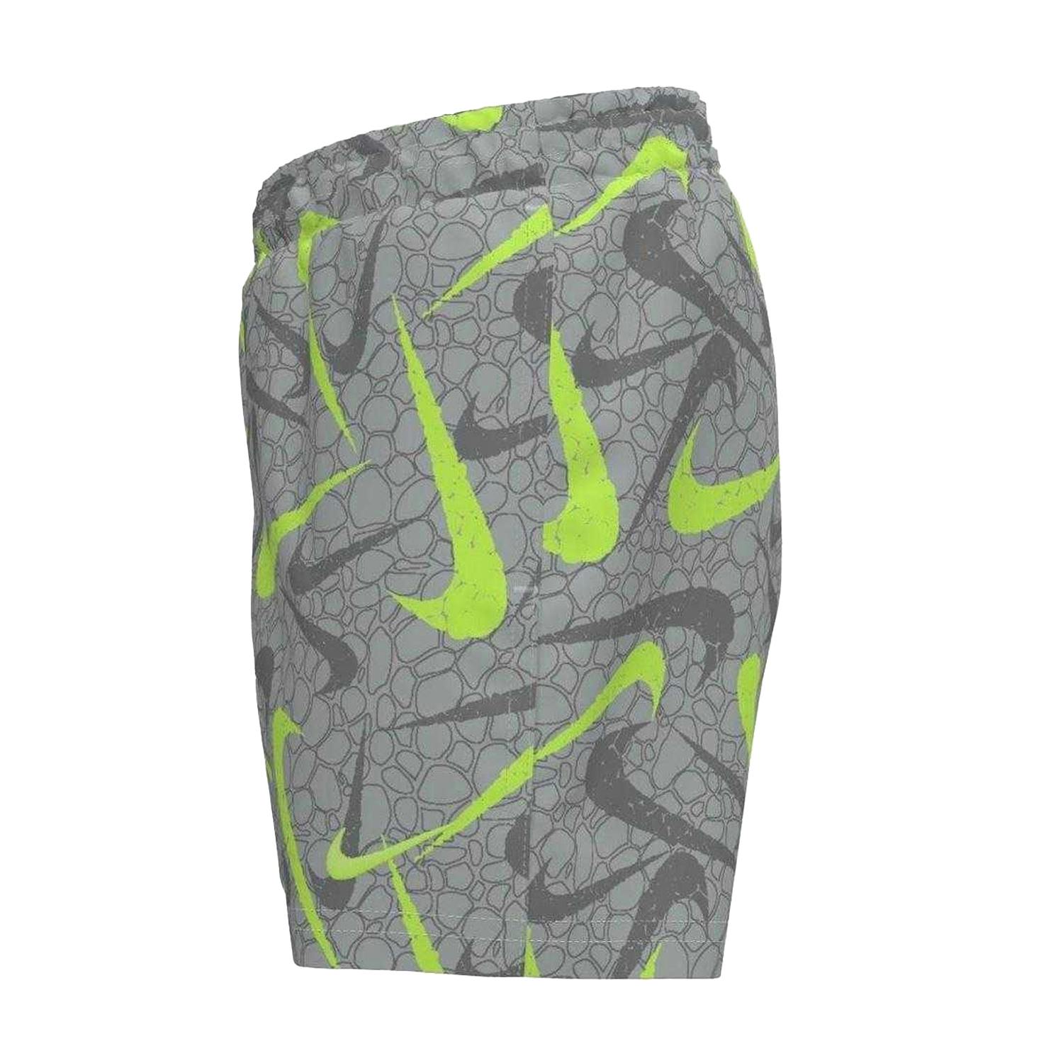 Nike Boys Grey Patterned Swimming Swim Shorts - Wolf - 11-12 Years - Wolf