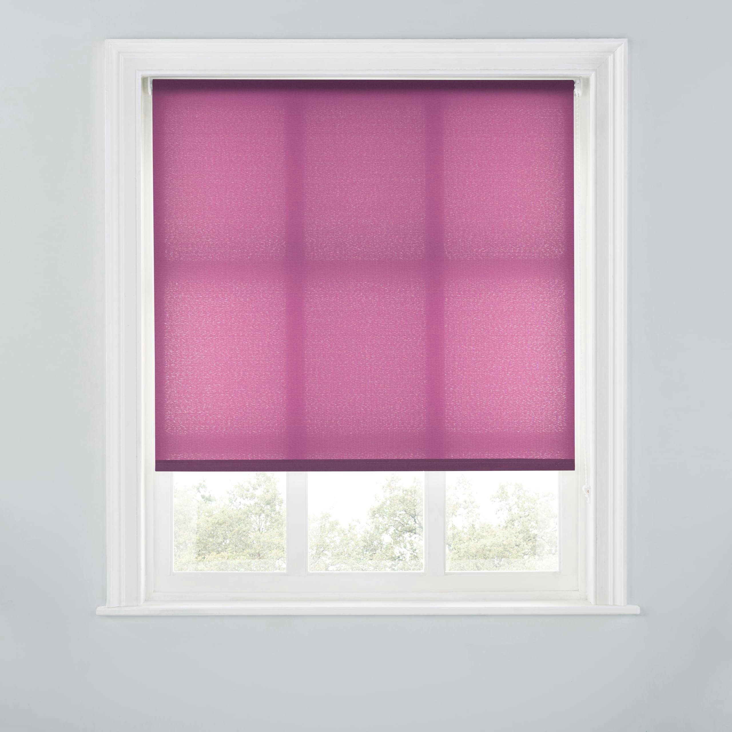 A.unique Home Light Trimmable Day Roller Blind - 3Ft - Aubergine - 90Cm(W) X 170Cm(L)